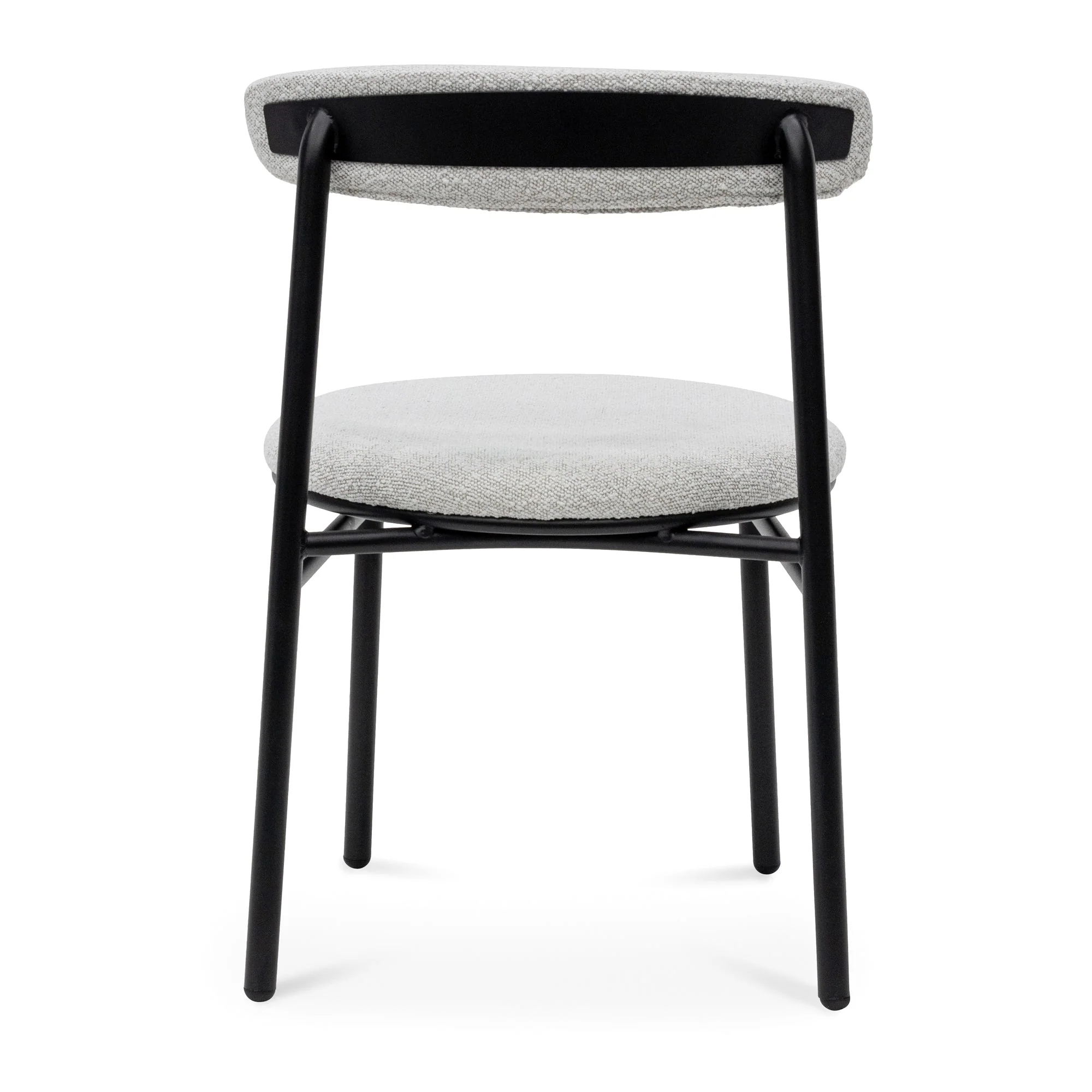 Set of 2 - Oneal Fabric Dining Chair - Moon White Boucle and Black Legs - Image 5