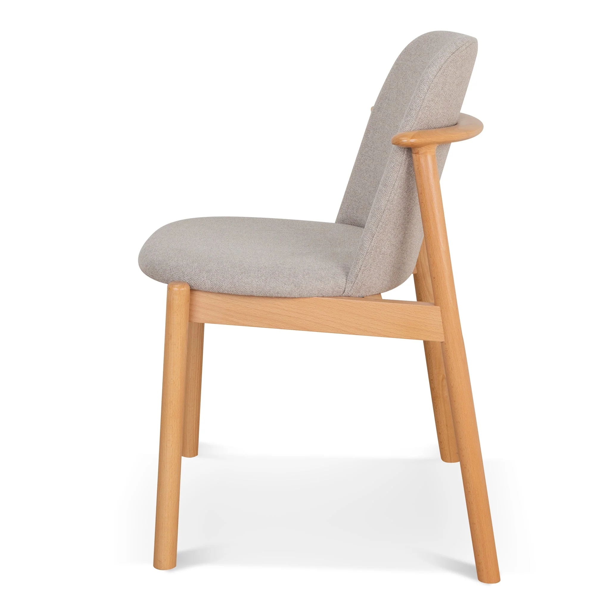 Set of 2 - Paul Natural Dining Chair - Grey Seat - Image 4