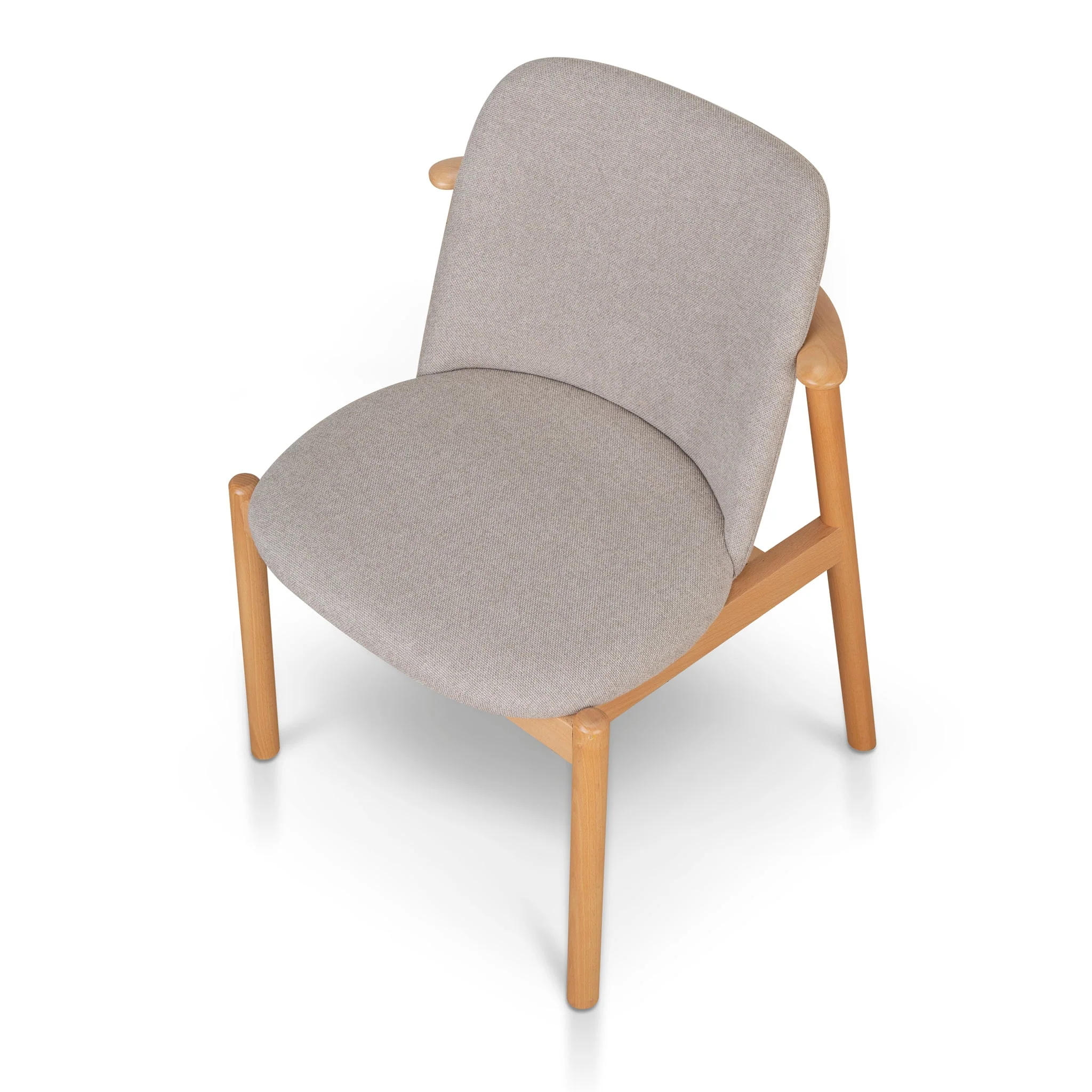 Set of 2 - Paul Natural Dining Chair - Grey Seat - Image 6