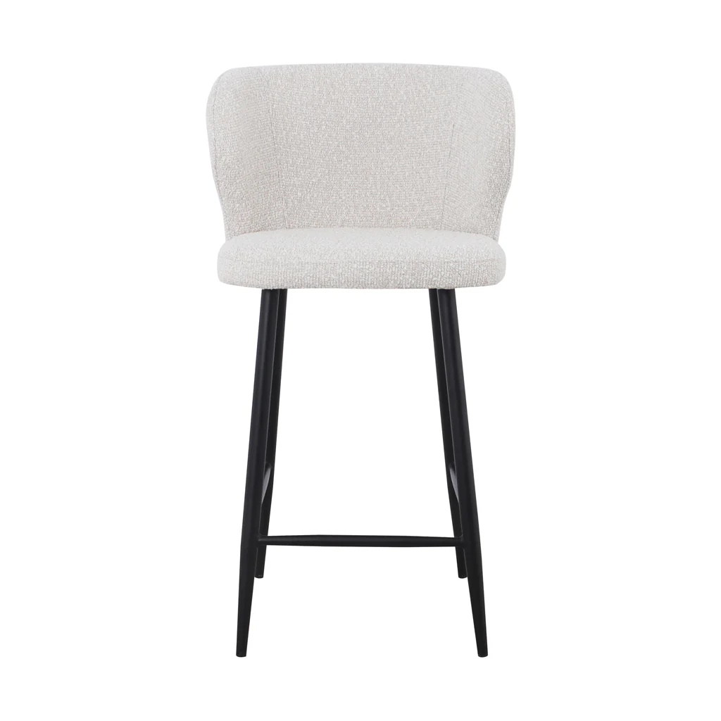 Set of 2 - Perkins 65cm Bar Stool - Pearl Grey Boucle - Last Set - Image 3