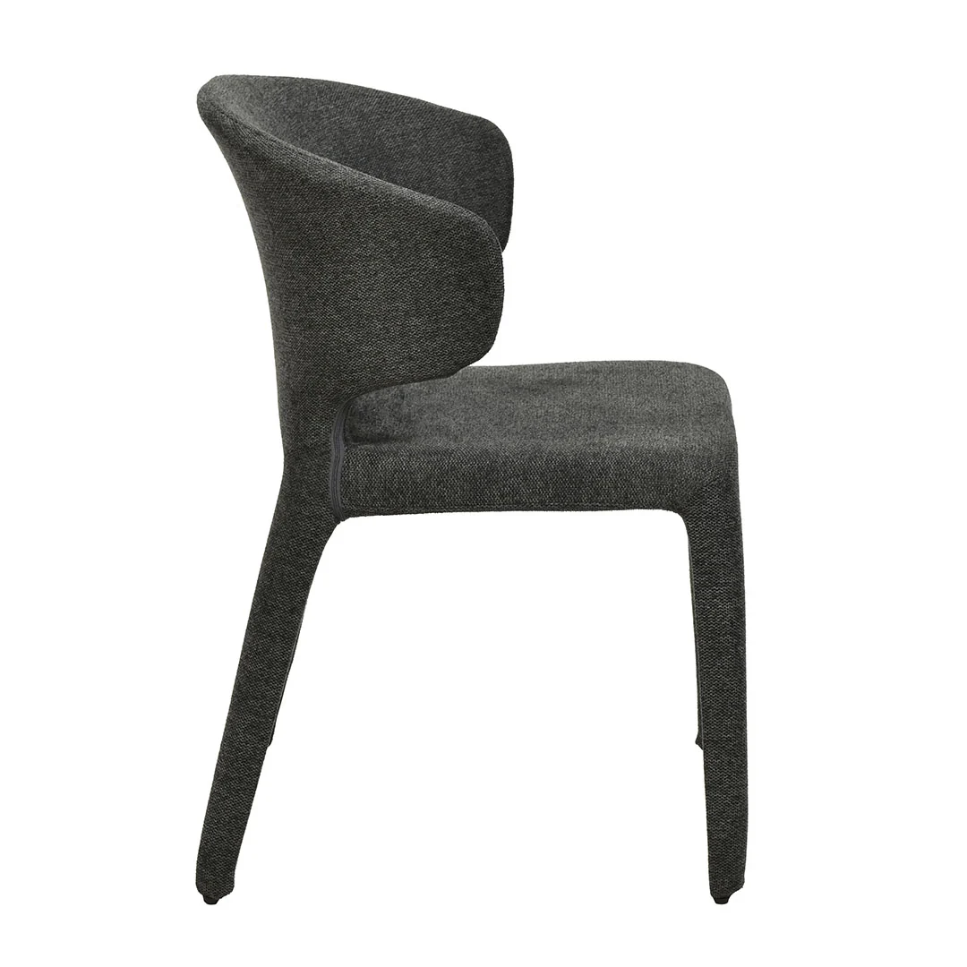 Set of 2 - Pollard Fabric Dining Chair - Charcoal Grey - Image 6