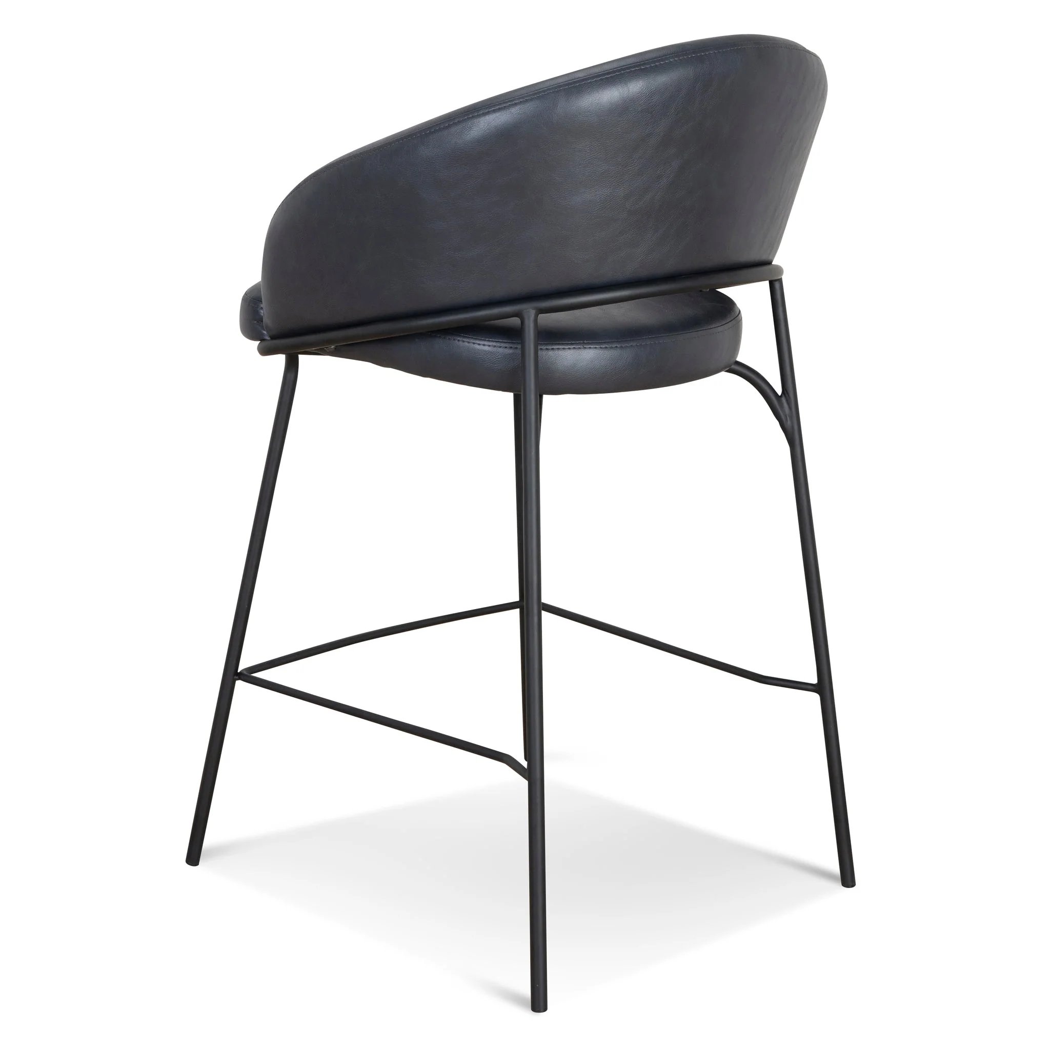 Set of 2 - Rabi Fabric Bar Stool - Full Black - Image 5