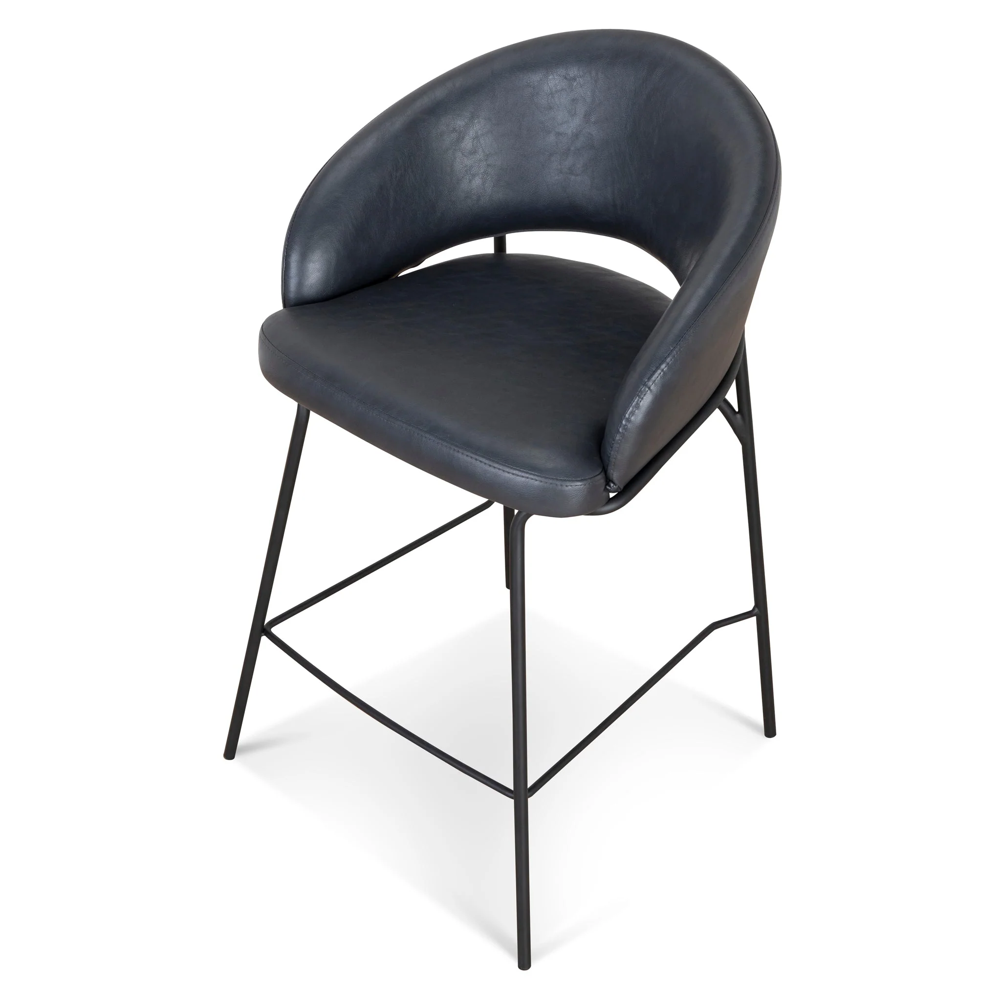 Set of 2 - Rabi Fabric Bar Stool - Full Black - Image 7