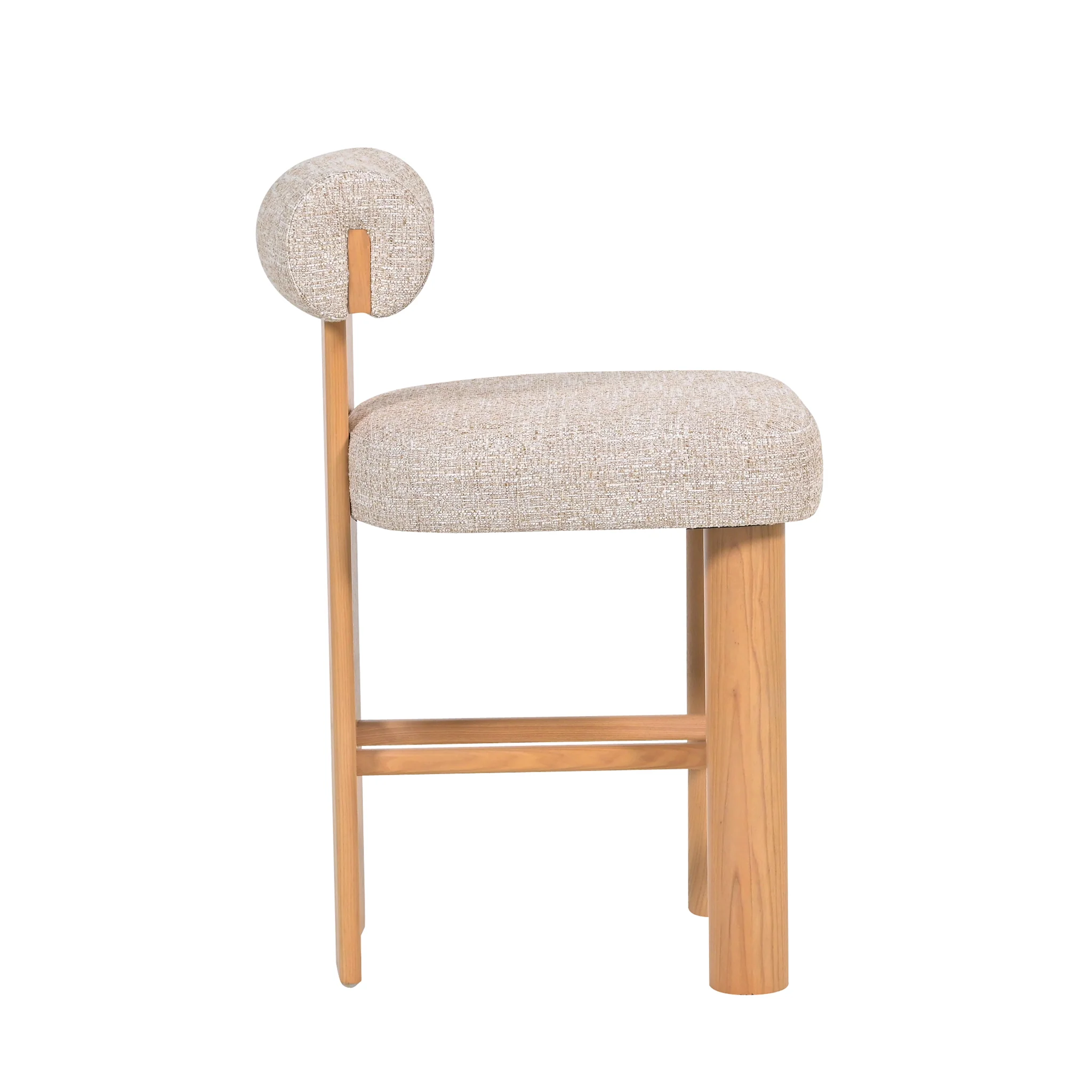 Set of 2 - Remy Natural Barstool - Pale Beige - Image 4