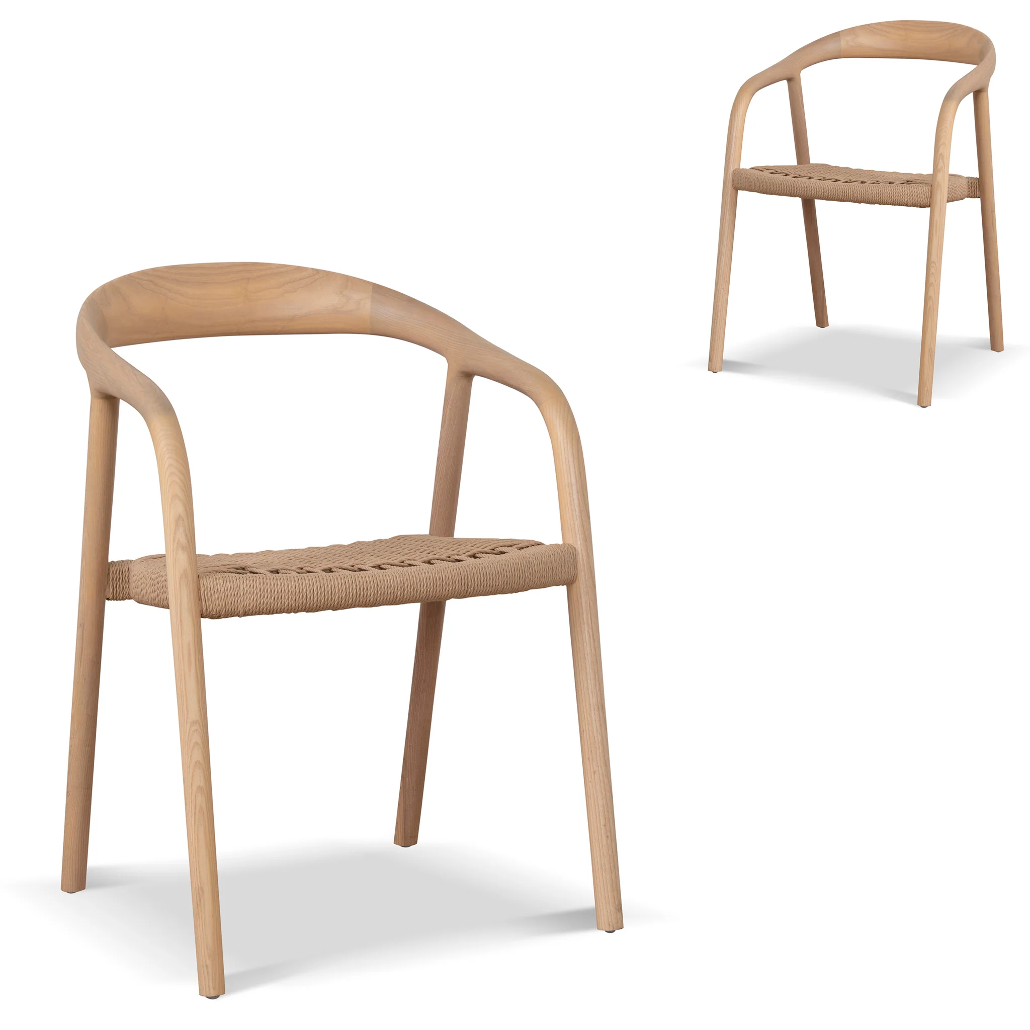 Set of 2 - Rowan Rattan Dining Chair - Natural
