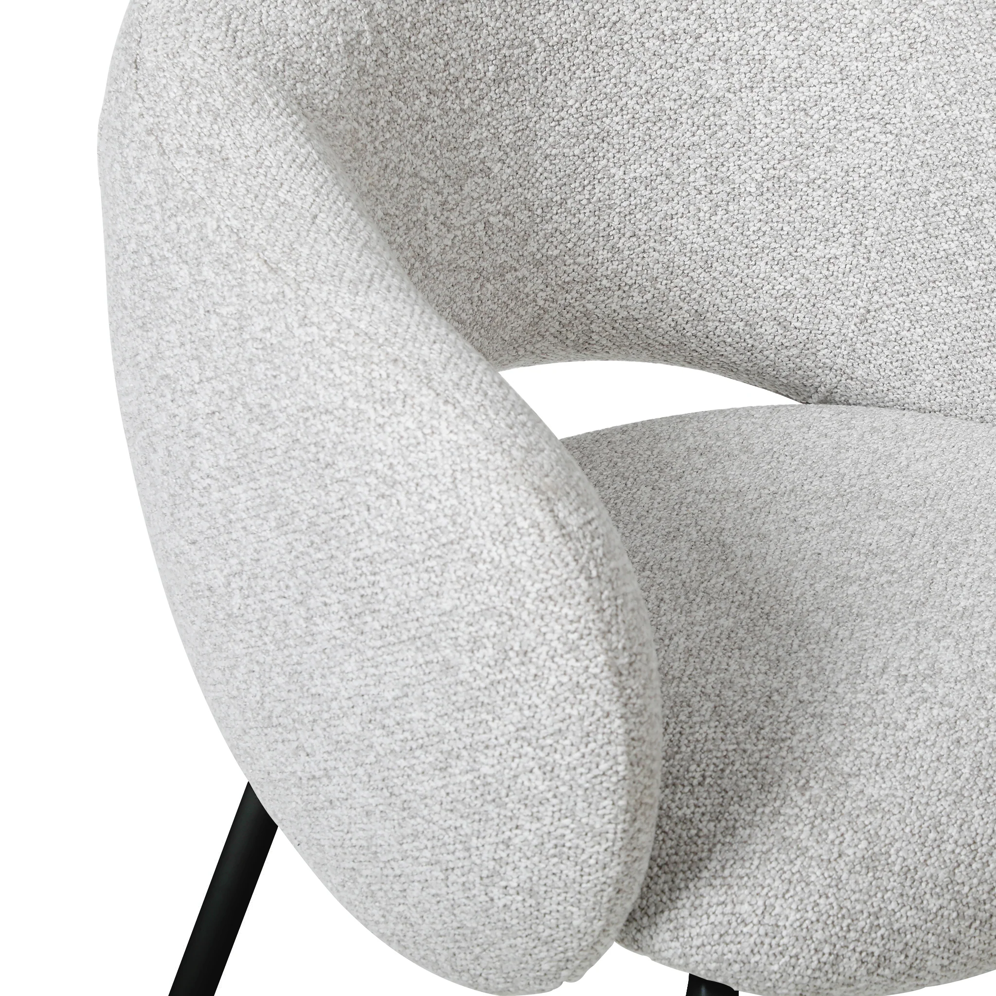 Set of 2 - Sora Black Dining Chair - Clay Grey - Image 7