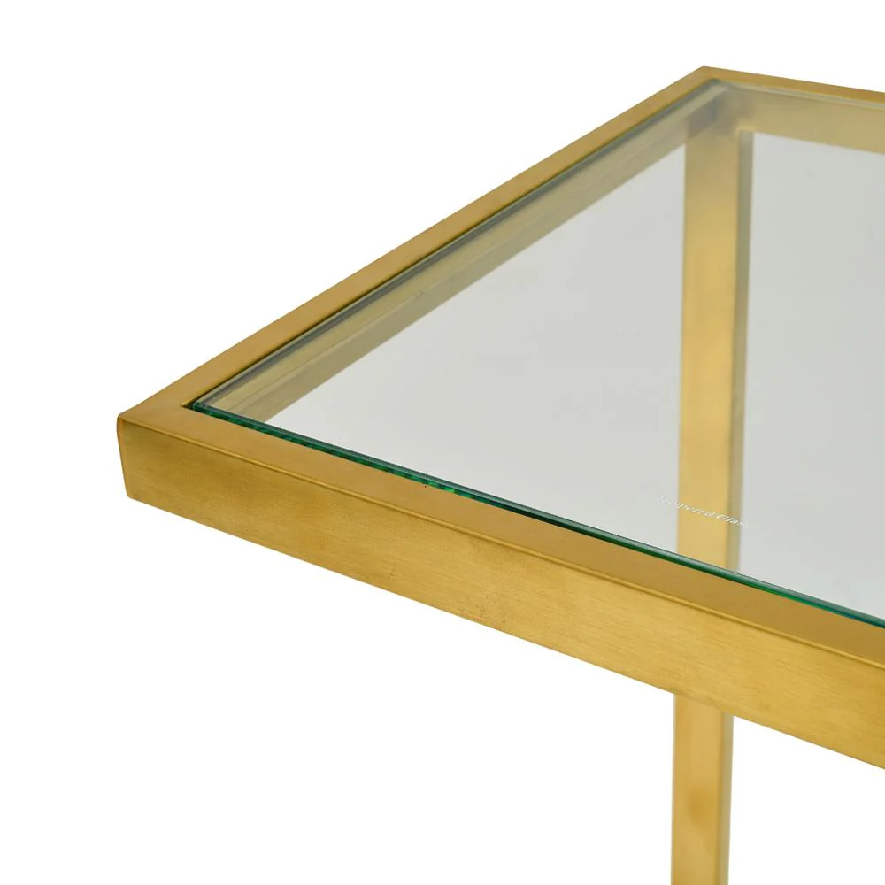Set of 3 Luke Glass Side Table - Gold Base - Last One - Image 6