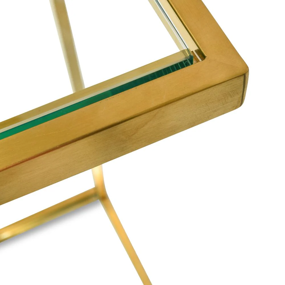 Set of 3 Luke Glass Side Table - Gold Base - Last One - Image 7