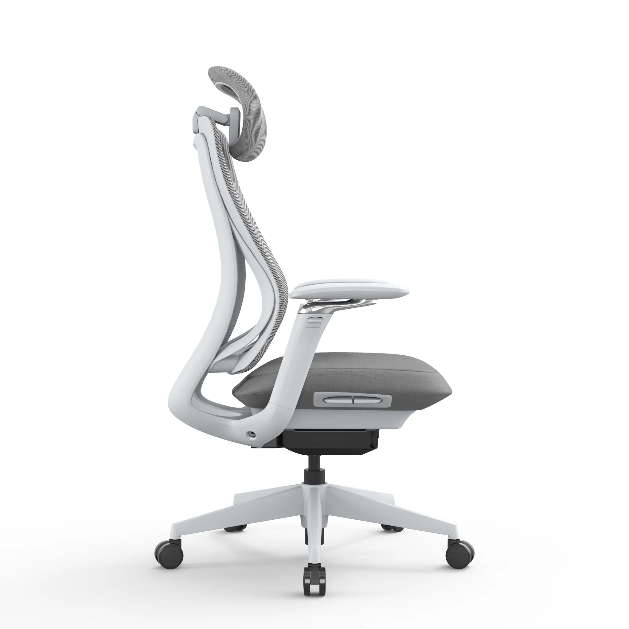 Sevanto Mesh Office Chair - Light Grey with Headrest - Image 3