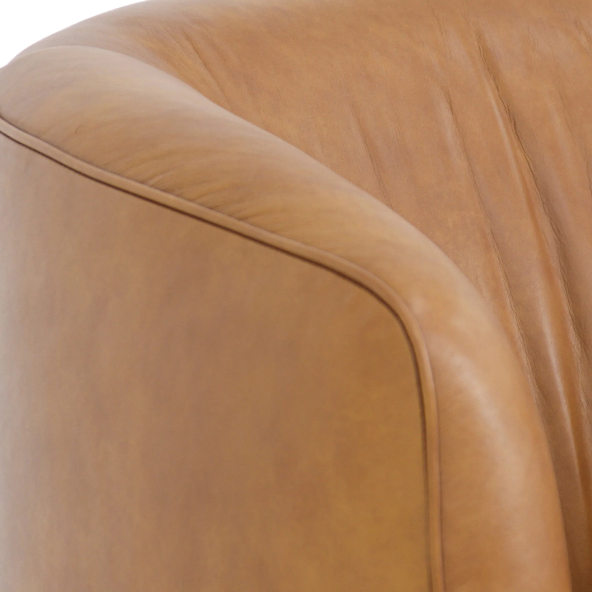 Soltan Swivel Armchair - Amber Tan Leather - Image 8