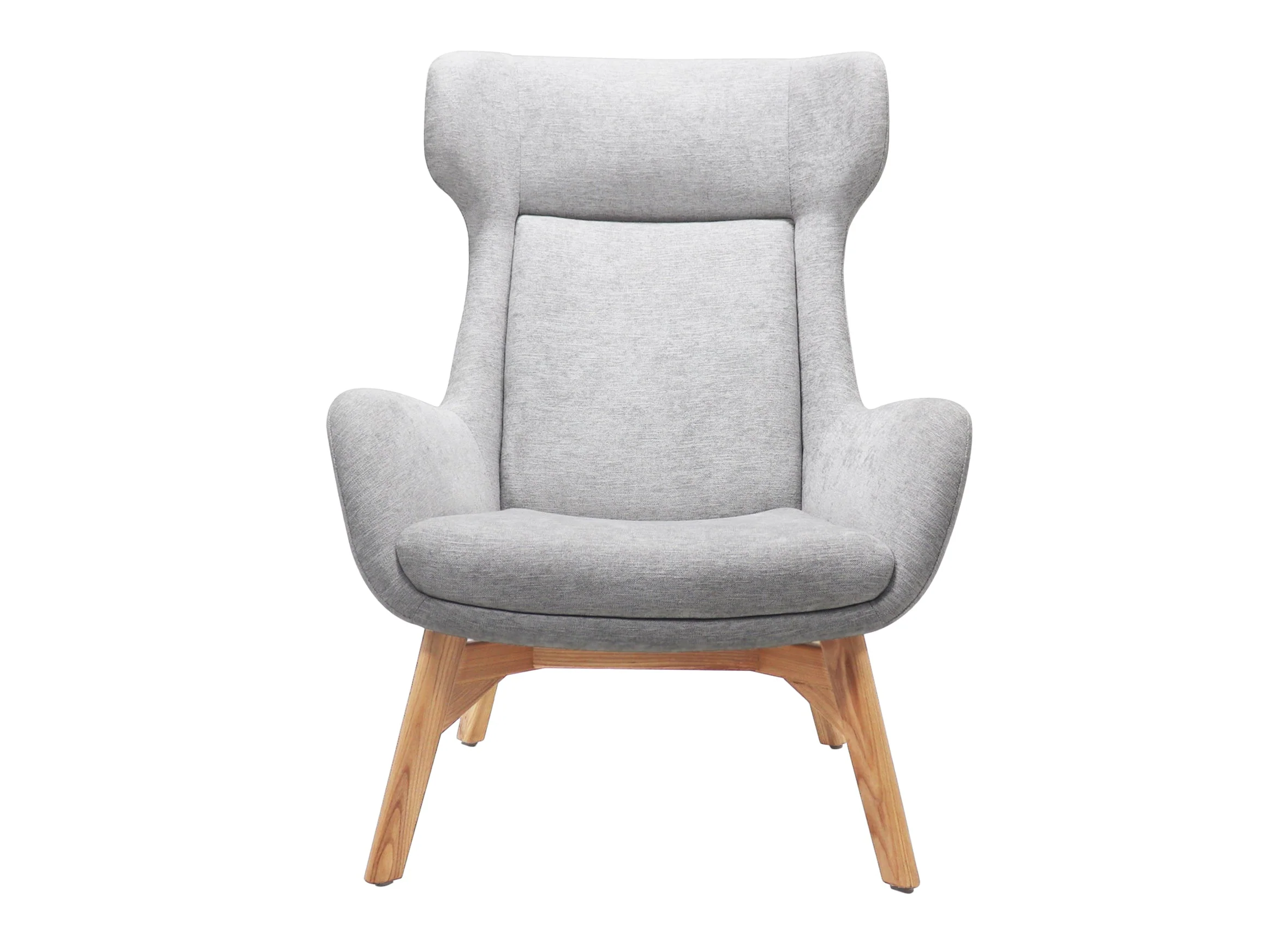 Solypac Fabric Wingback Chair - Light Grey - Image 10