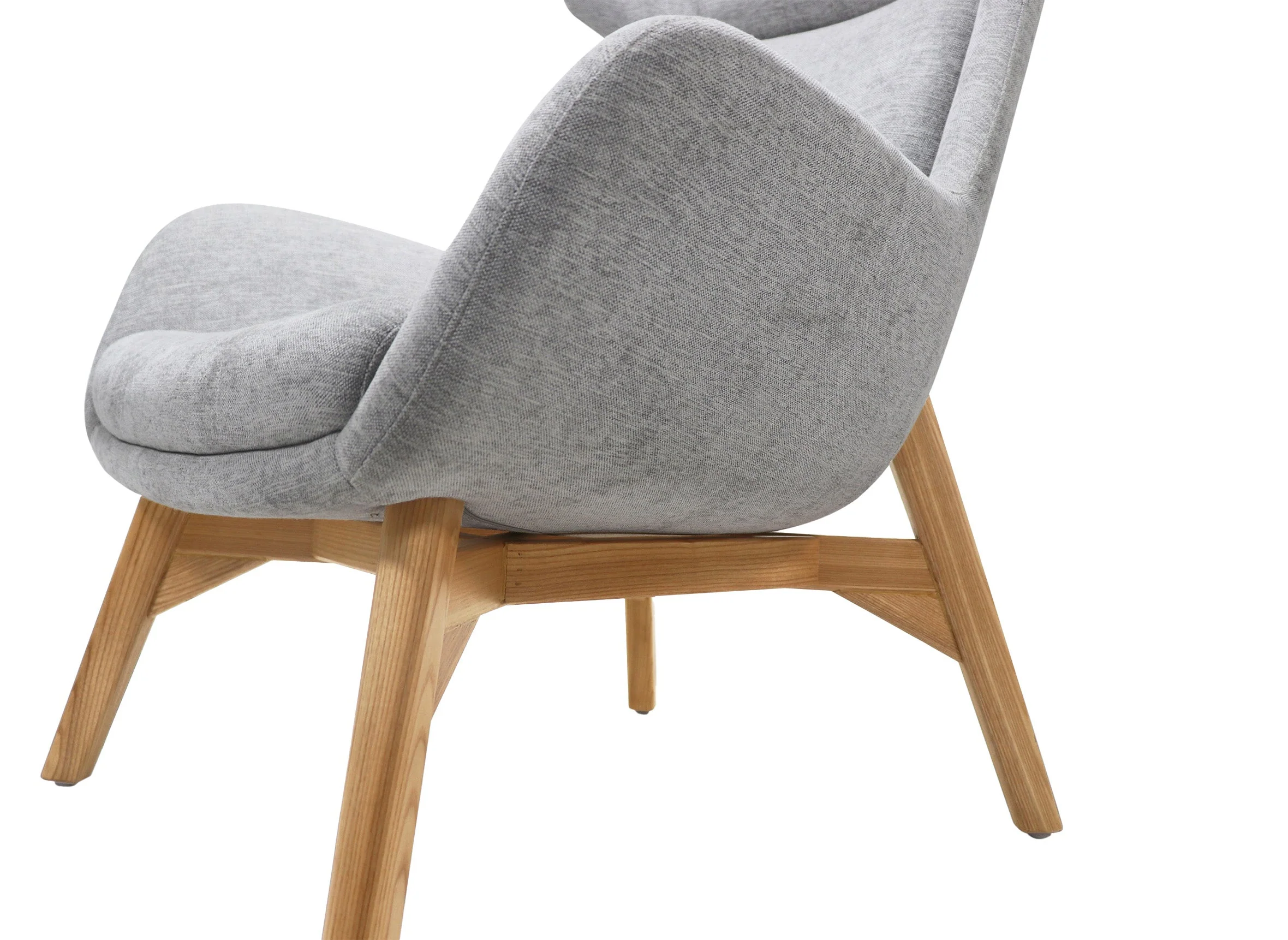 Solypac Fabric Wingback Chair - Light Grey - Image 14
