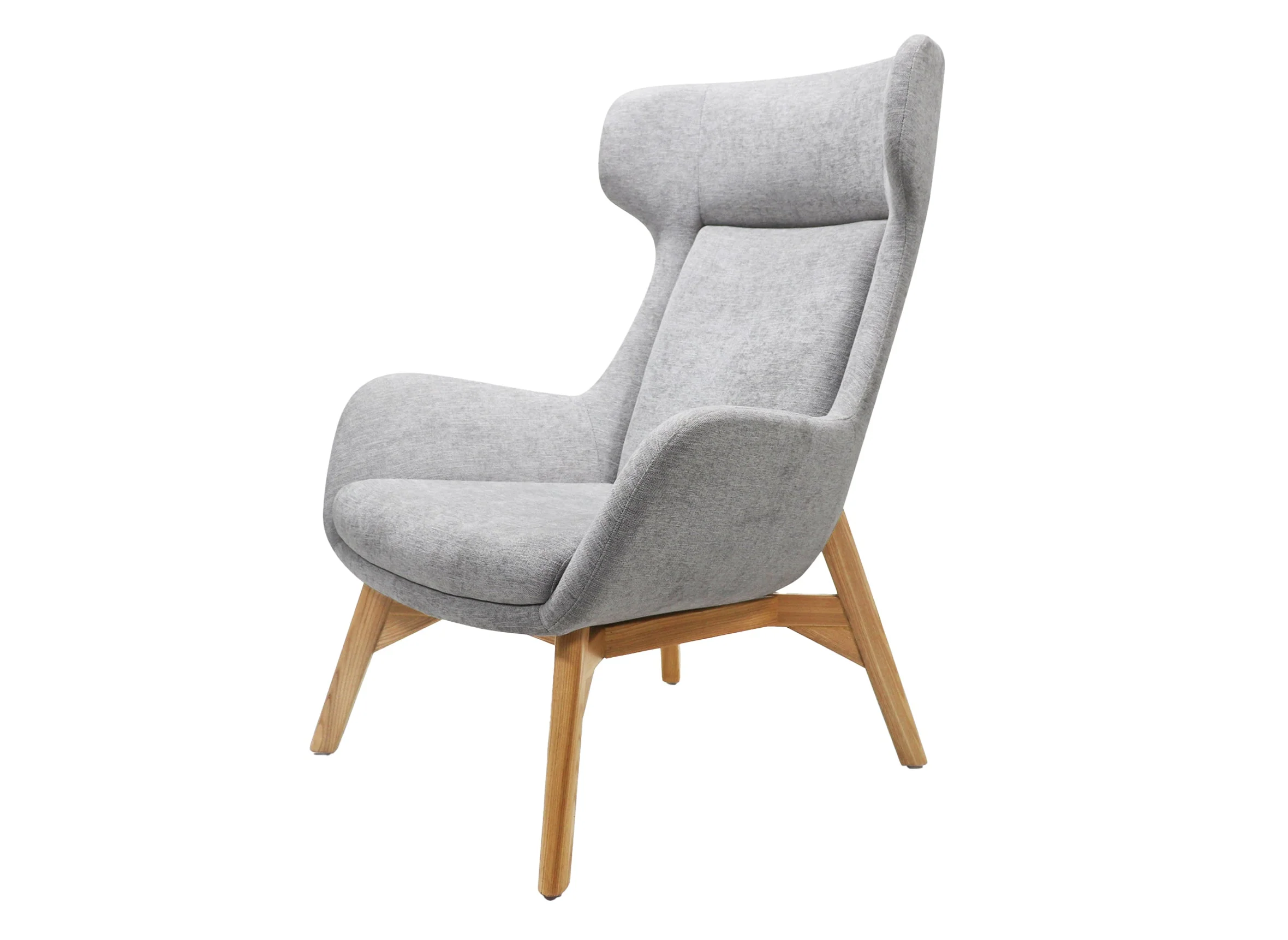 Solypac Fabric Wingback Chair - Light Grey - Image 9