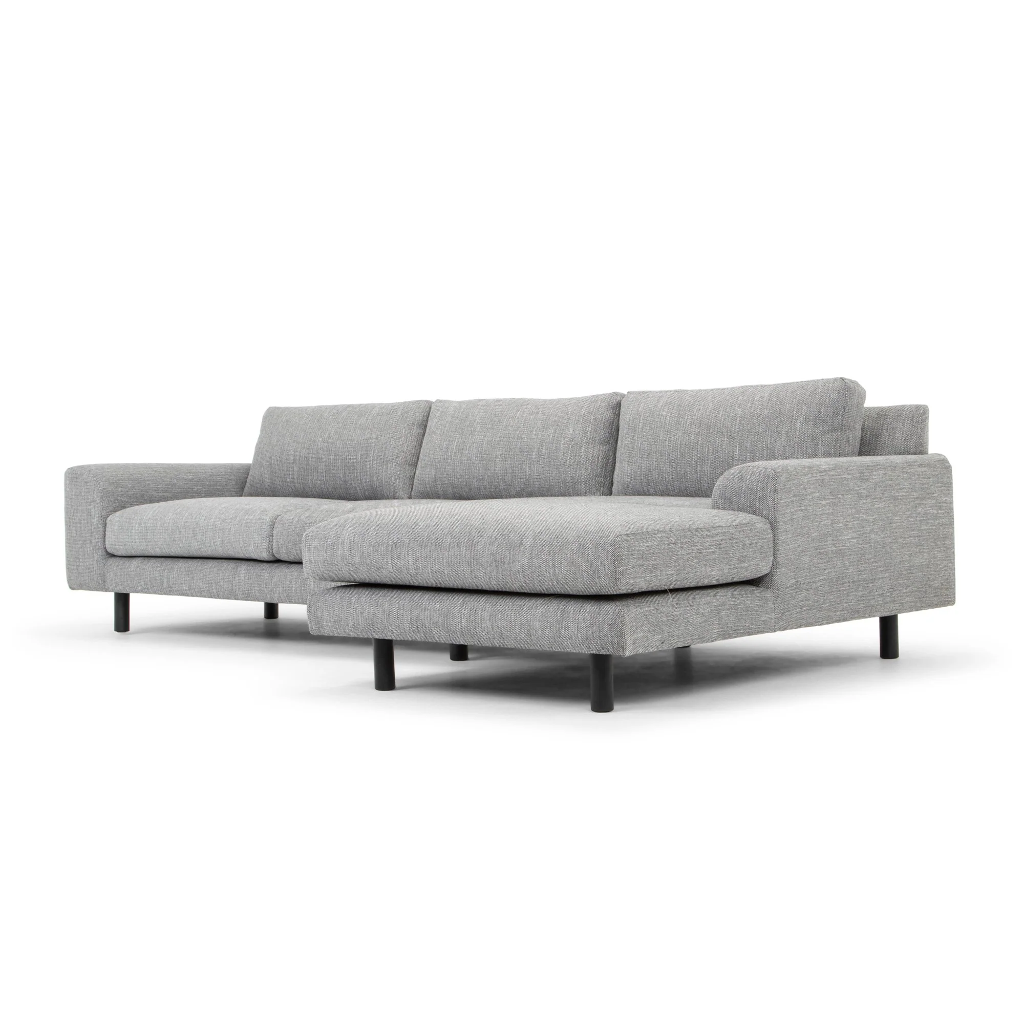 Sonia 3 Seater Right Chaise Fabric Sofa - Graphite Grey with Black Legs - Last One - Image 3