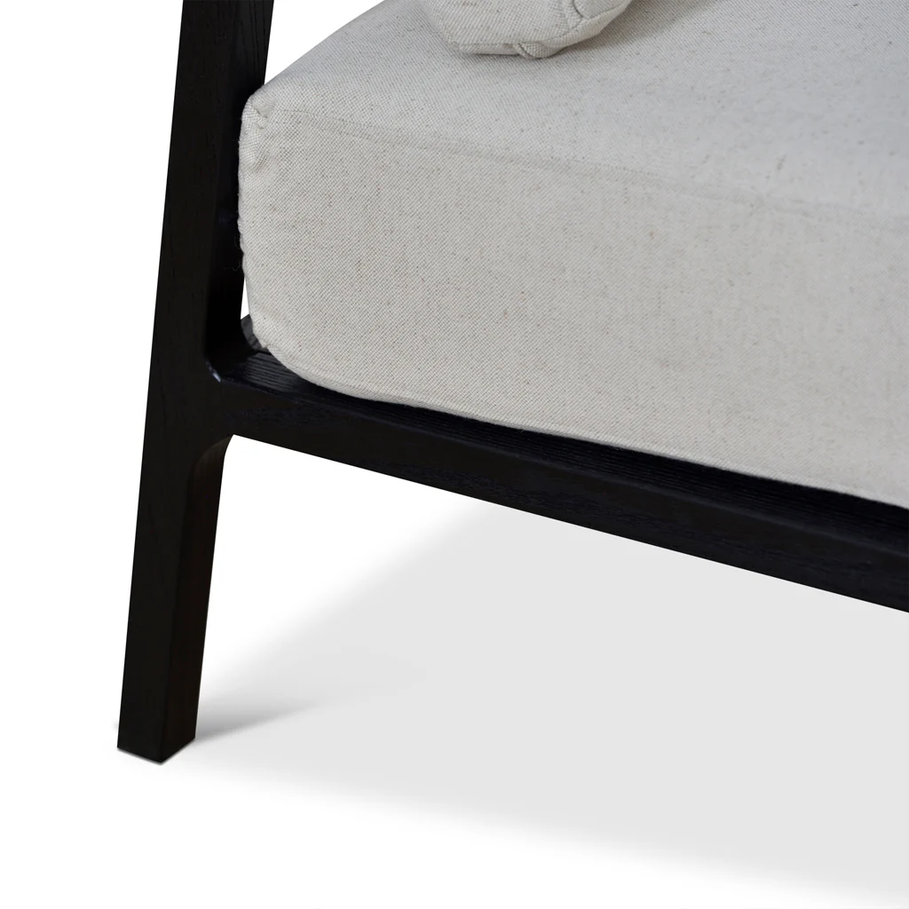 Trenton Black Elm Armchair - Light Beige - Image 17