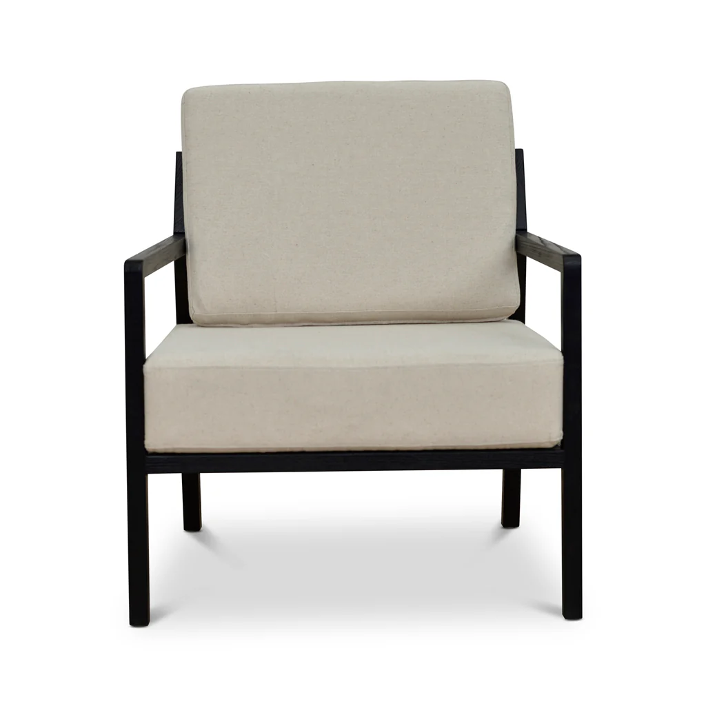Trenton Black Elm Armchair - Light Beige - Image 2