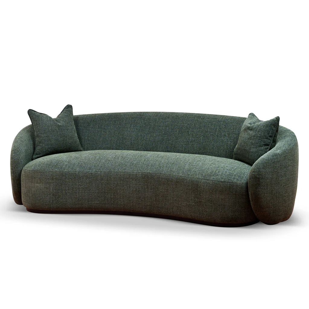 Trevor 3 Seater Fabric Sofa - Moss Green