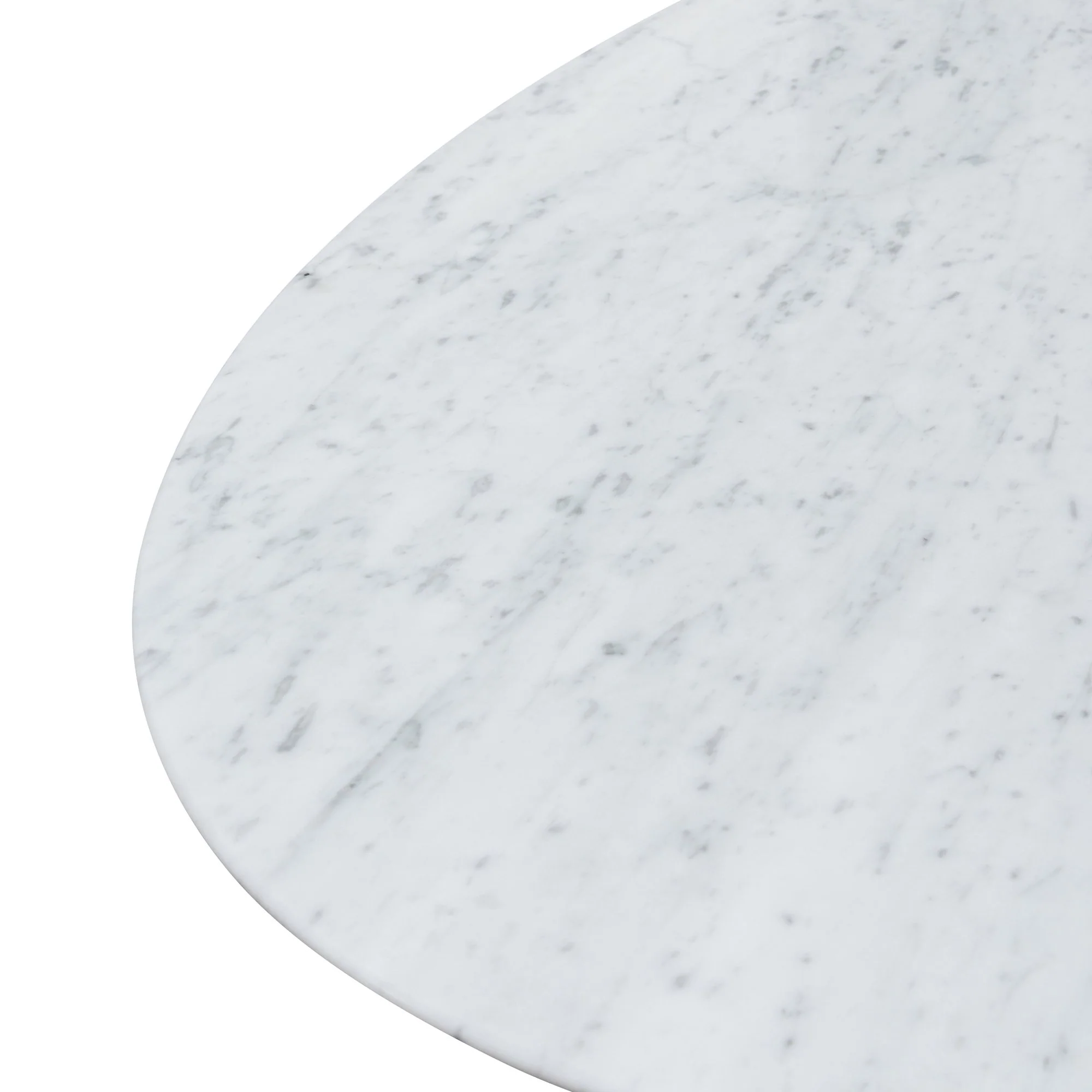 Tulip 2m White Marble Oval Dining Table - Black Base - Last One - Image 4