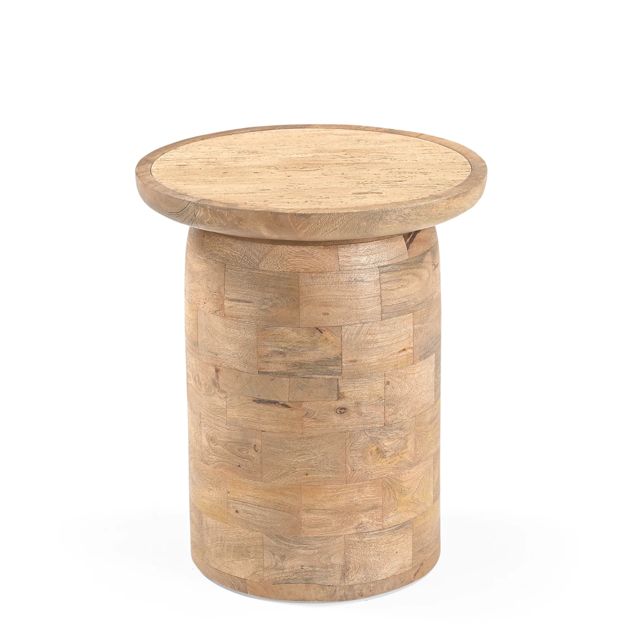 Urbina 40cm Travertine Top Side Table - Natural - Image 2