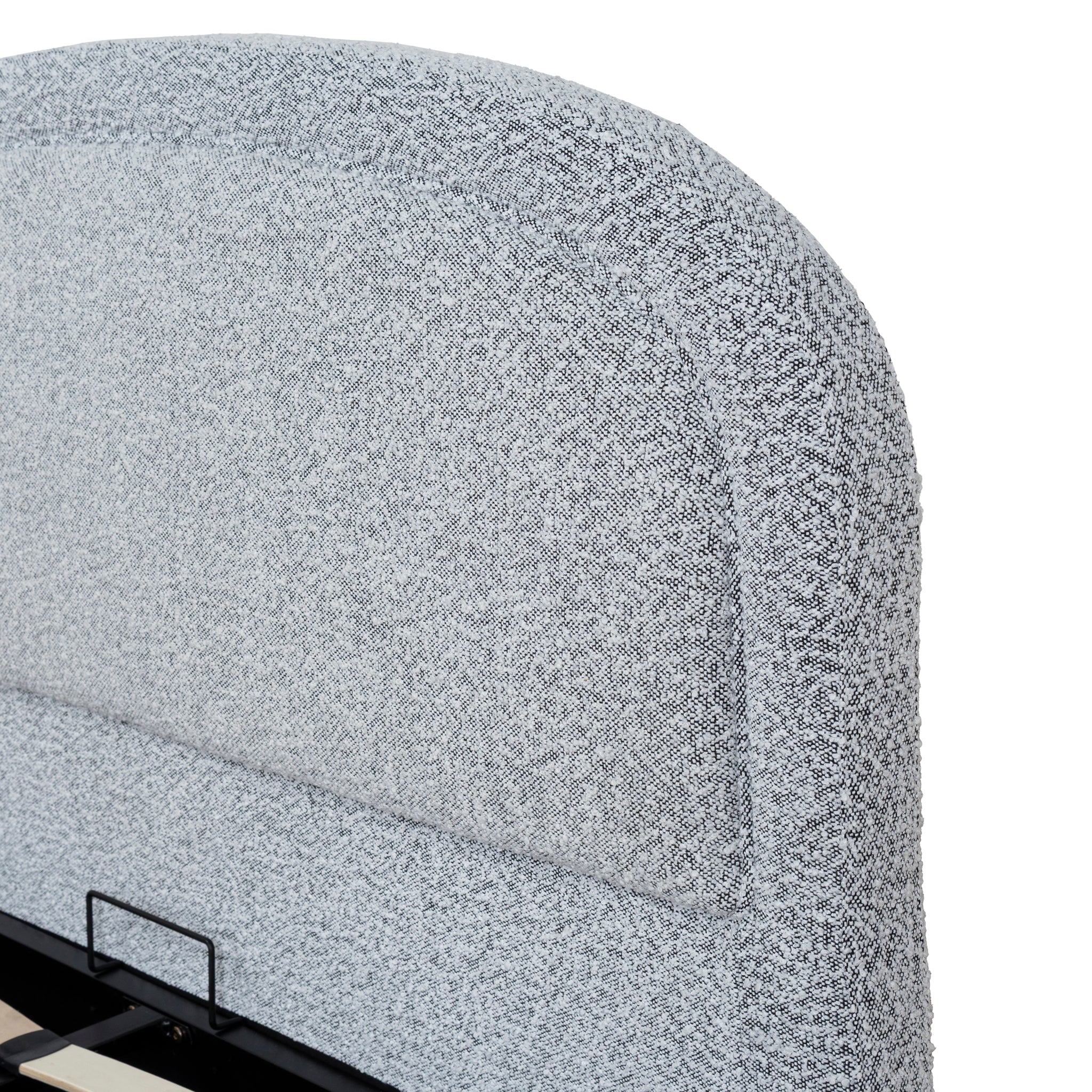 Valmira Queen Bed Frame - Cloudy Pepper Boucle with Storage - Image 12
