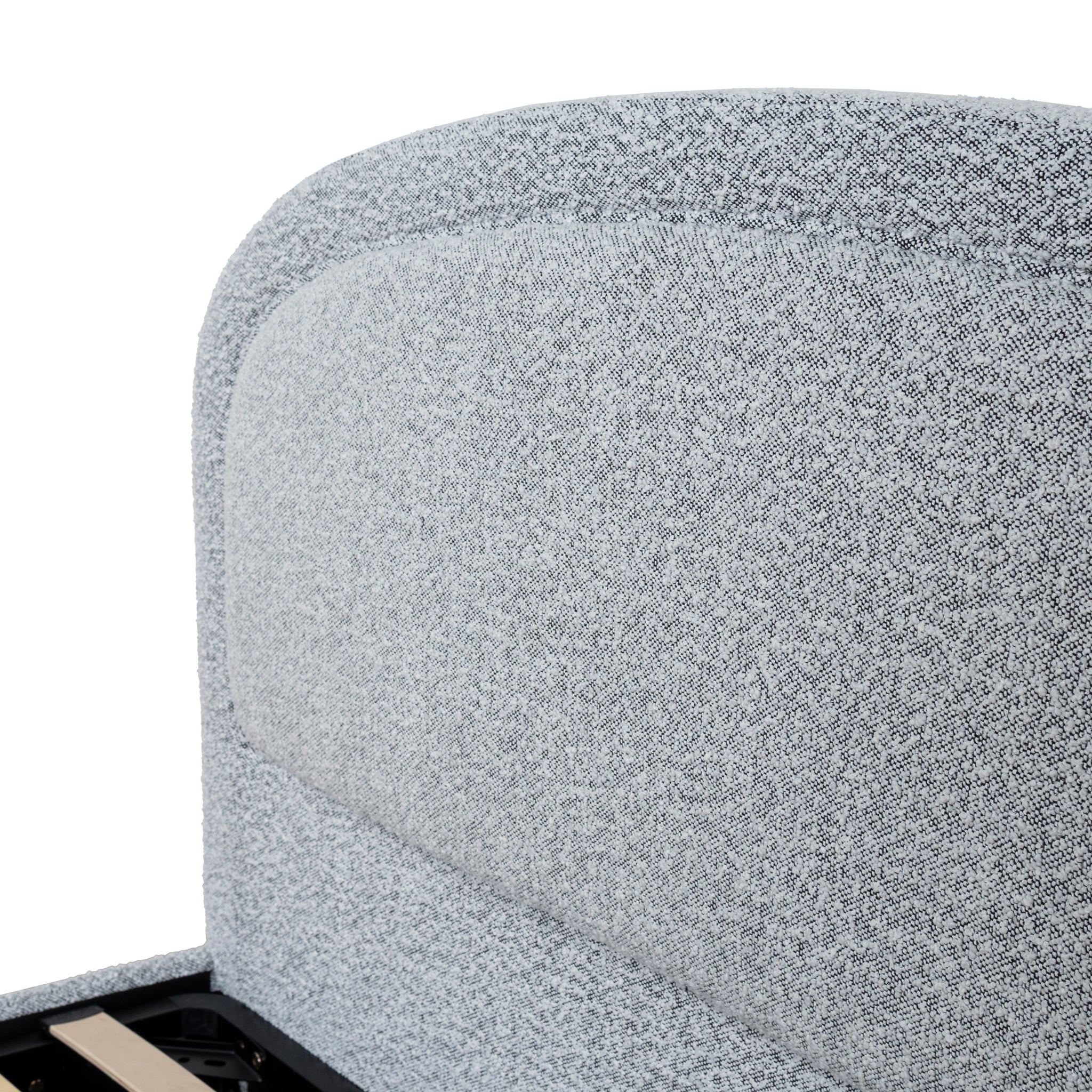 Valmira Queen Bed Frame - Cloudy Pepper Boucle with Storage - Image 14