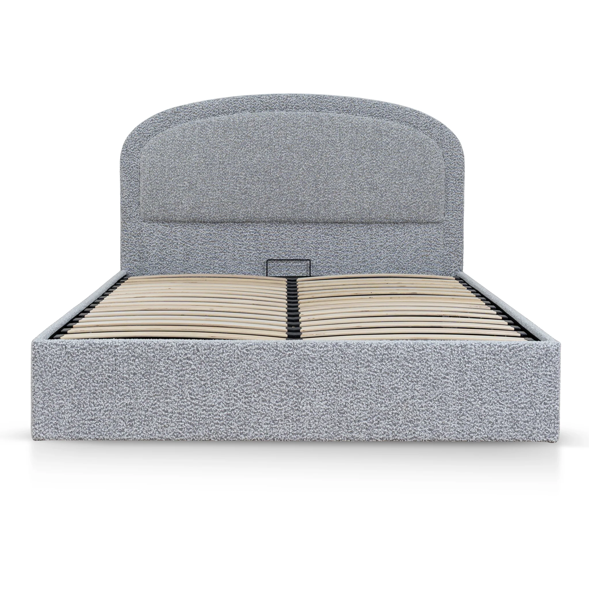 Valmira Queen Bed Frame - Cloudy Pepper Boucle with Storage - Image 4