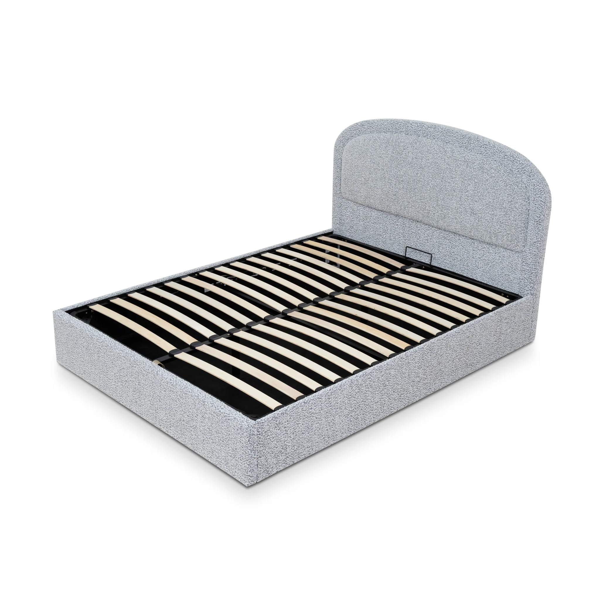 Valmira Queen Bed Frame - Cloudy Pepper Boucle with Storage - Image 6