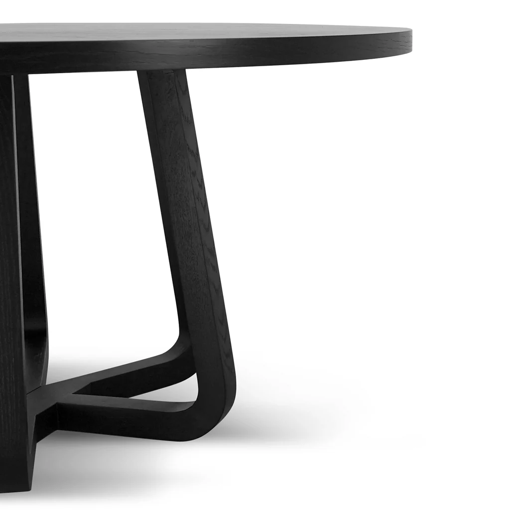 Vanya 1.5m Round Dining Table - Full Black - Image 4