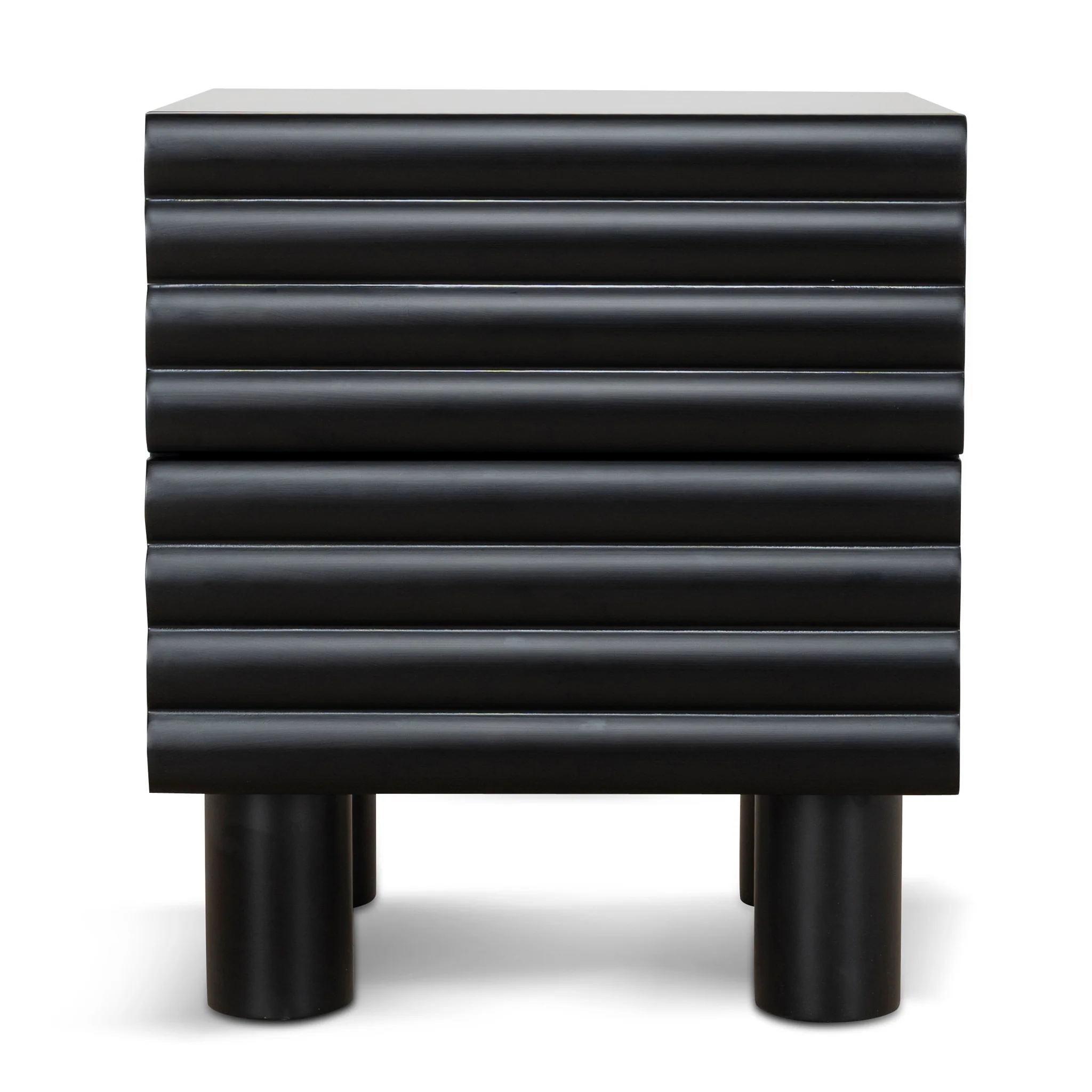 Vasuda 48cm Bedside Table - Matte Black - Image 2