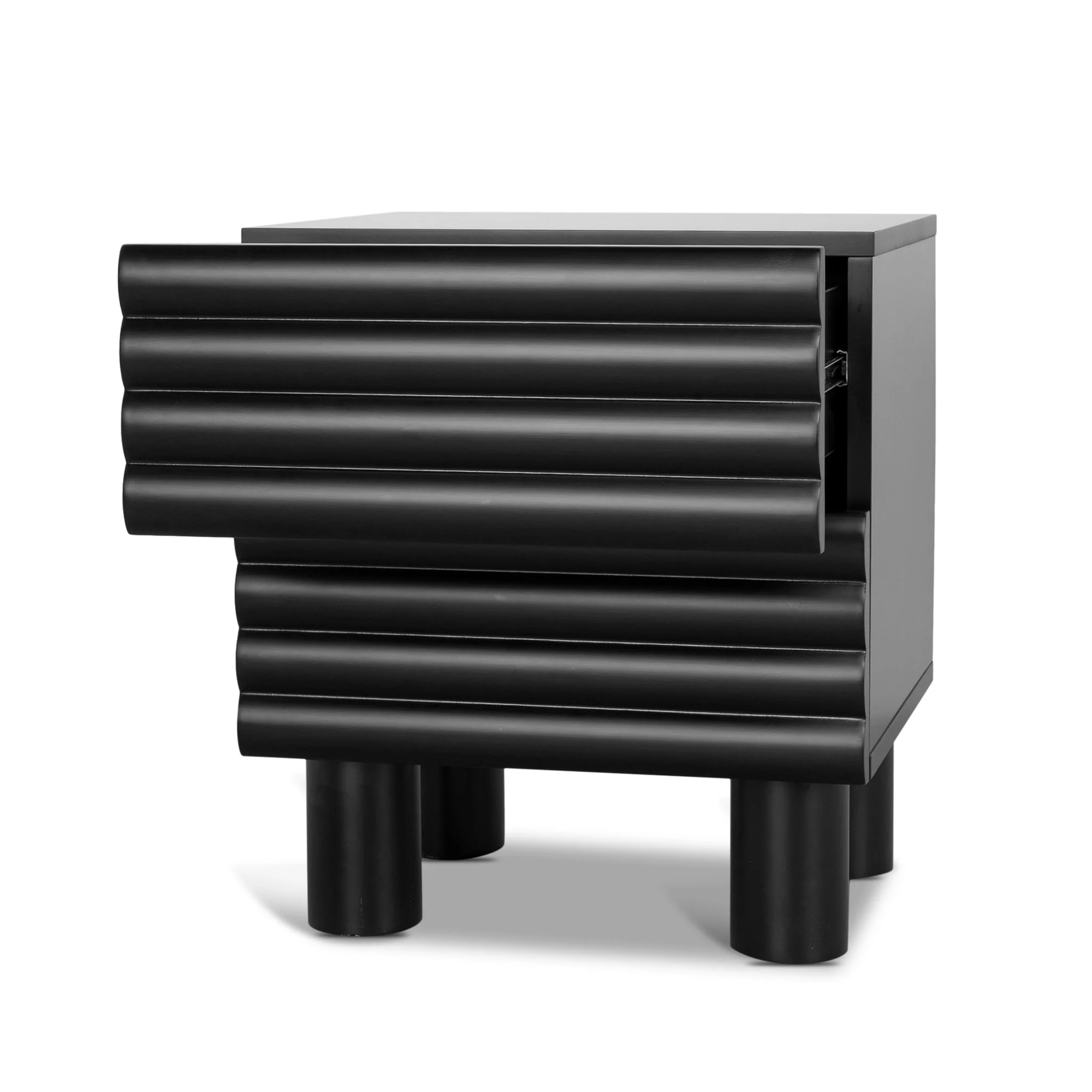 Vasuda 48cm Bedside Table - Matte Black - Image 4