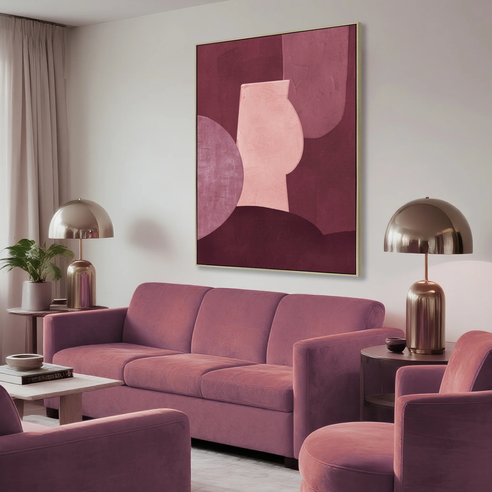 Velour Forms Style B 100 x 140cm Framed Canvas - Natural - Image 3