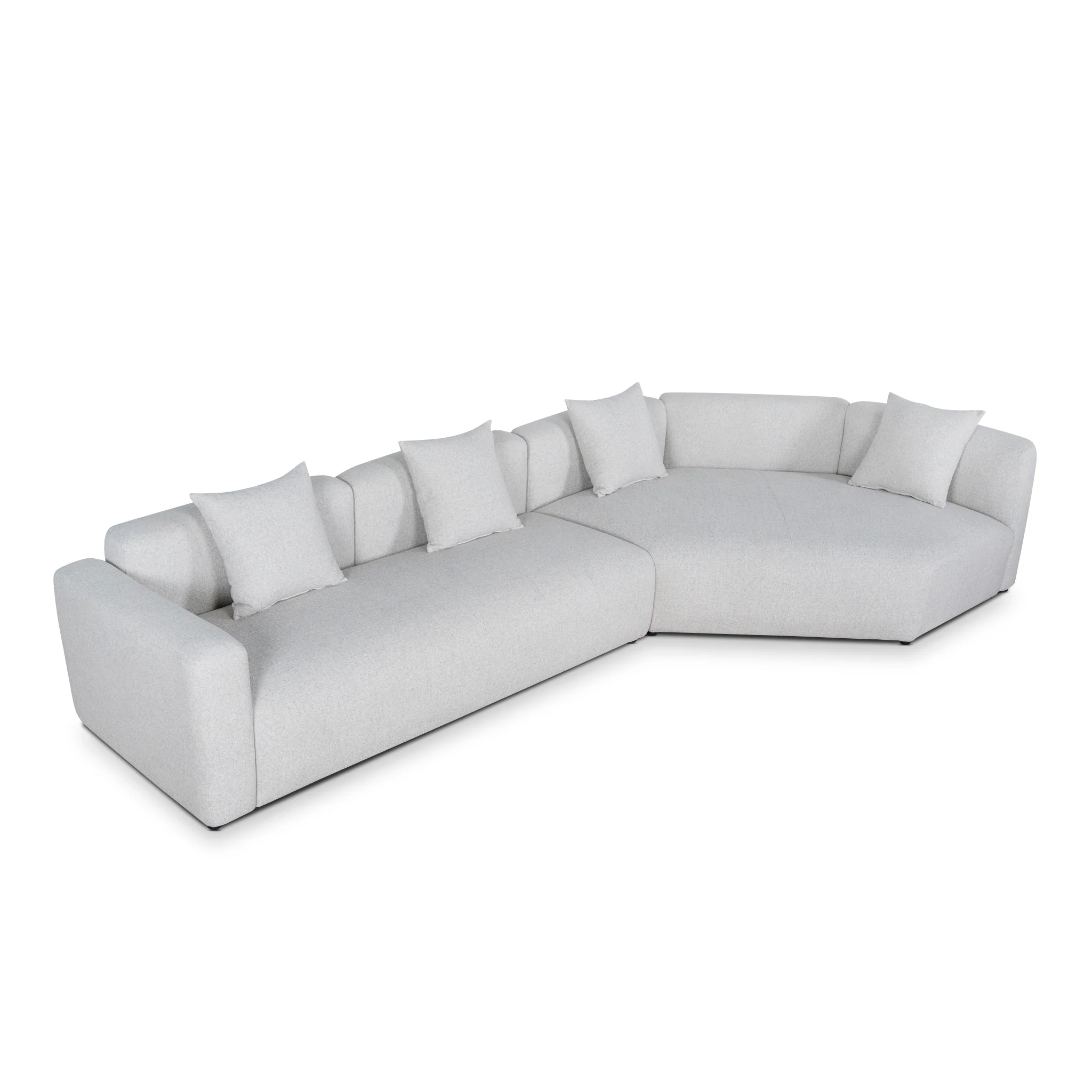 Vestra Left Arm Corner Sofa - Textured Beige - Image 4