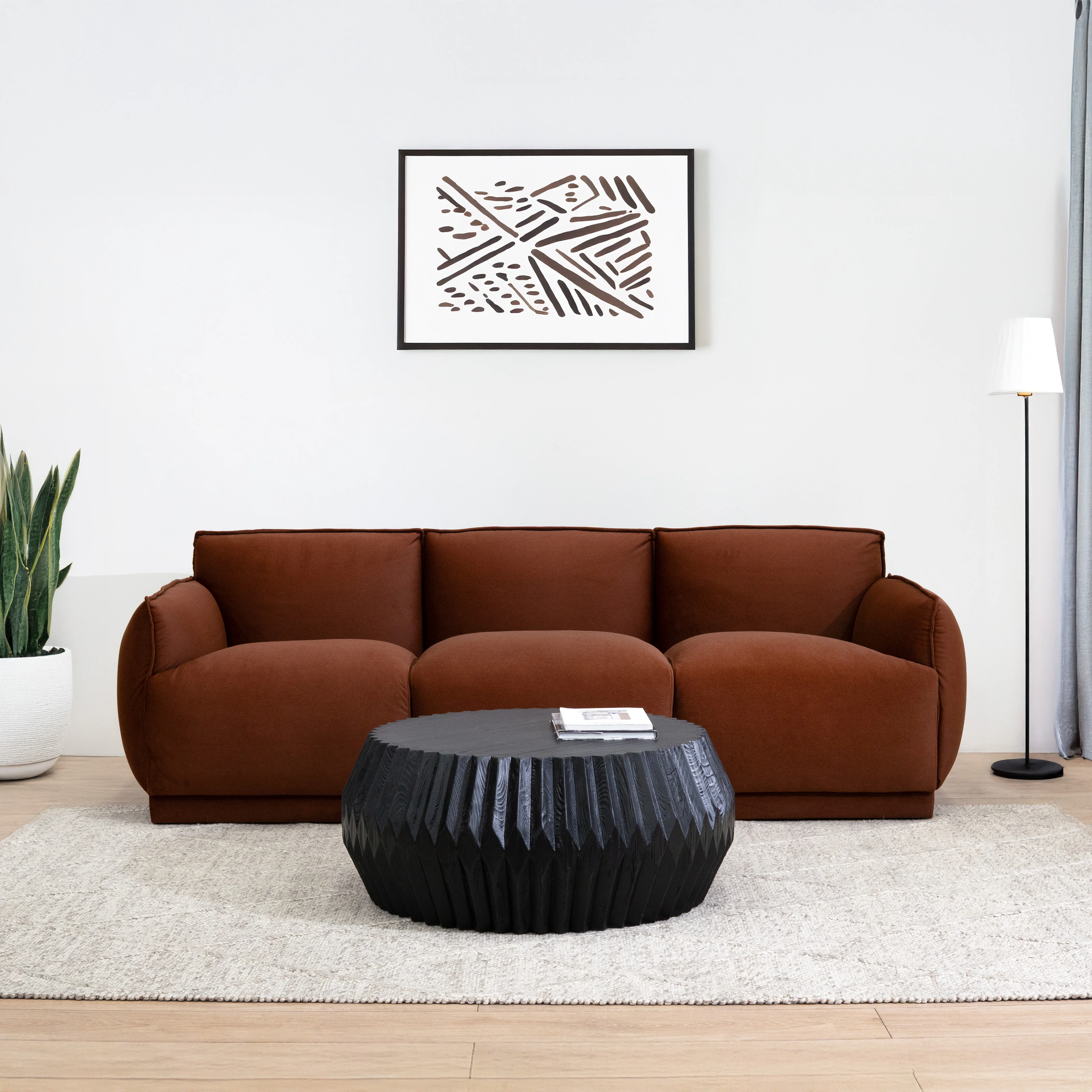 Vickie Wooden Coffee Table - Brushed Black - Image 2