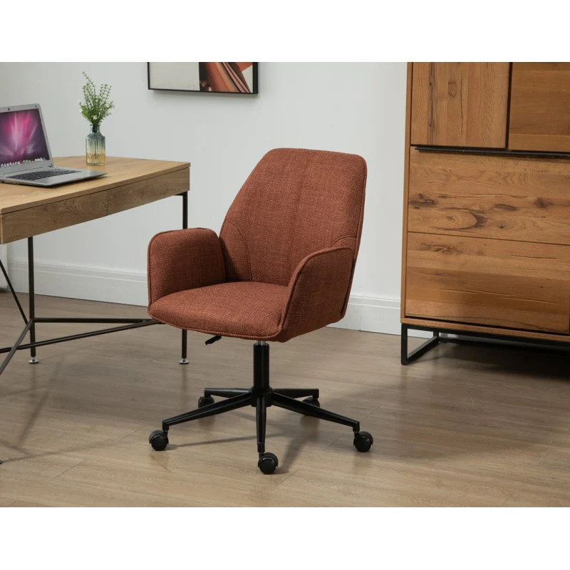 Vini Fabric Office Chair - Rust - Image 4
