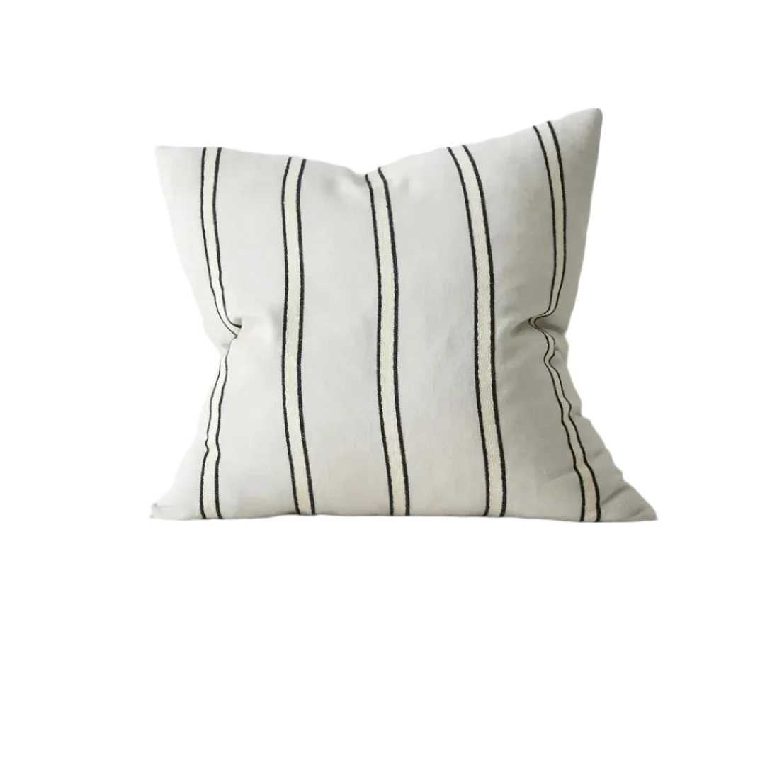 Vinnie 50cm Classic Linen Blend Stripe Cushion - Image 2