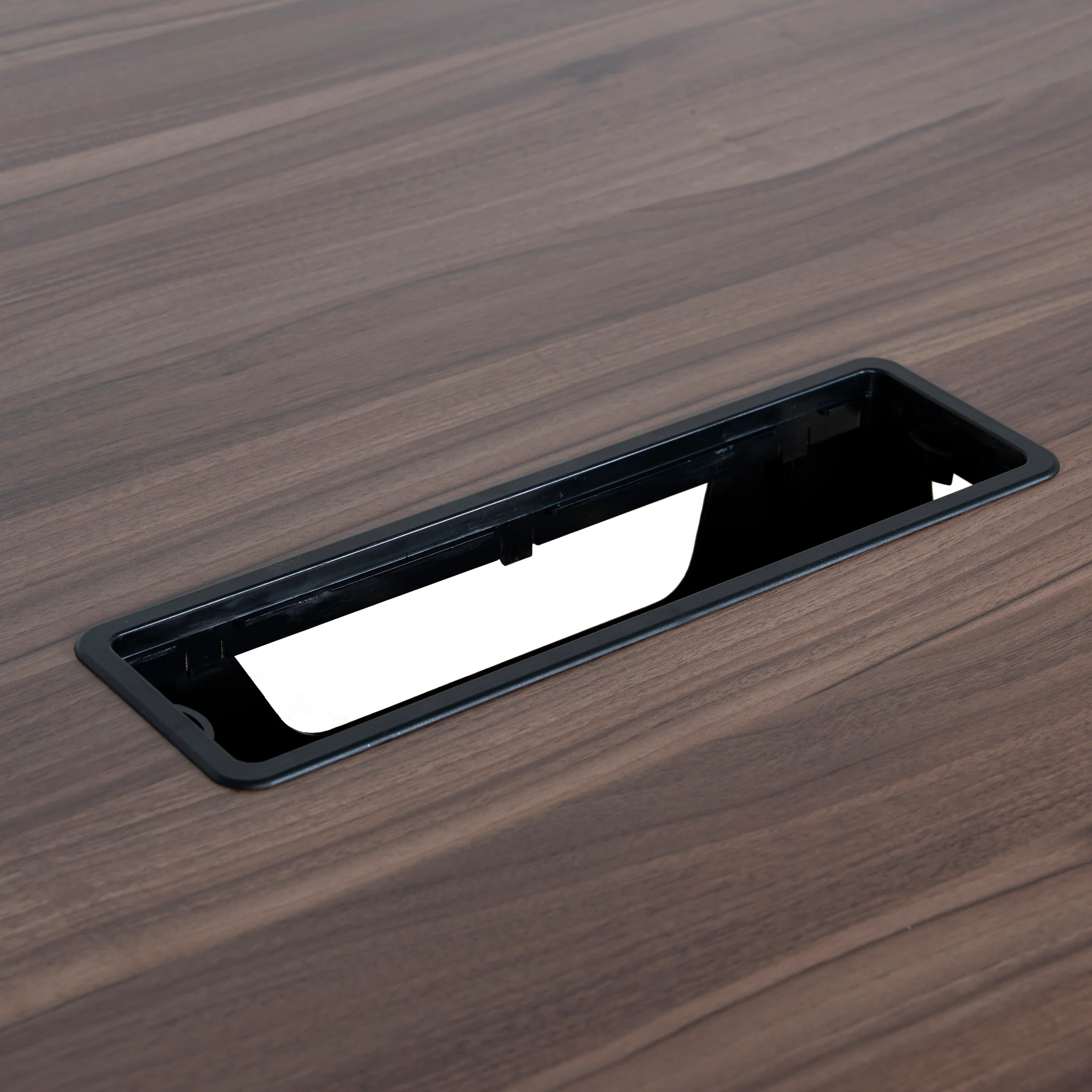 Vogue 3.6m Boardroom Meeting Table - Walnut Top With Black Legs - Image 12