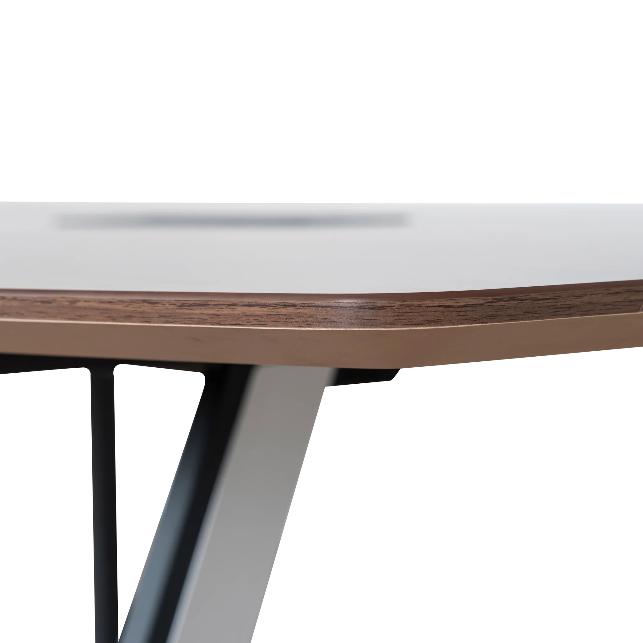 Vogue 3.6m Boardroom Meeting Table - Walnut Top With Black Legs - Image 14