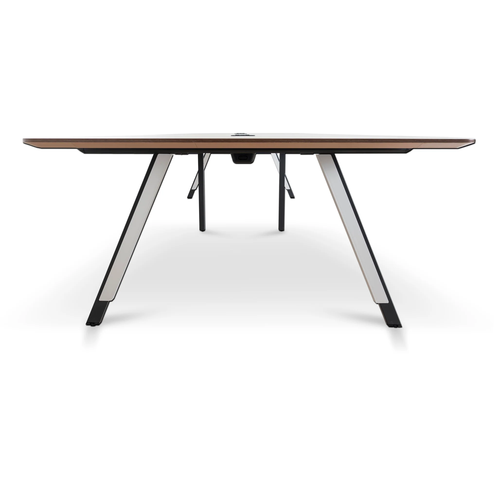 Vogue 3.6m Boardroom Meeting Table - Walnut Top With Black Legs - Image 4