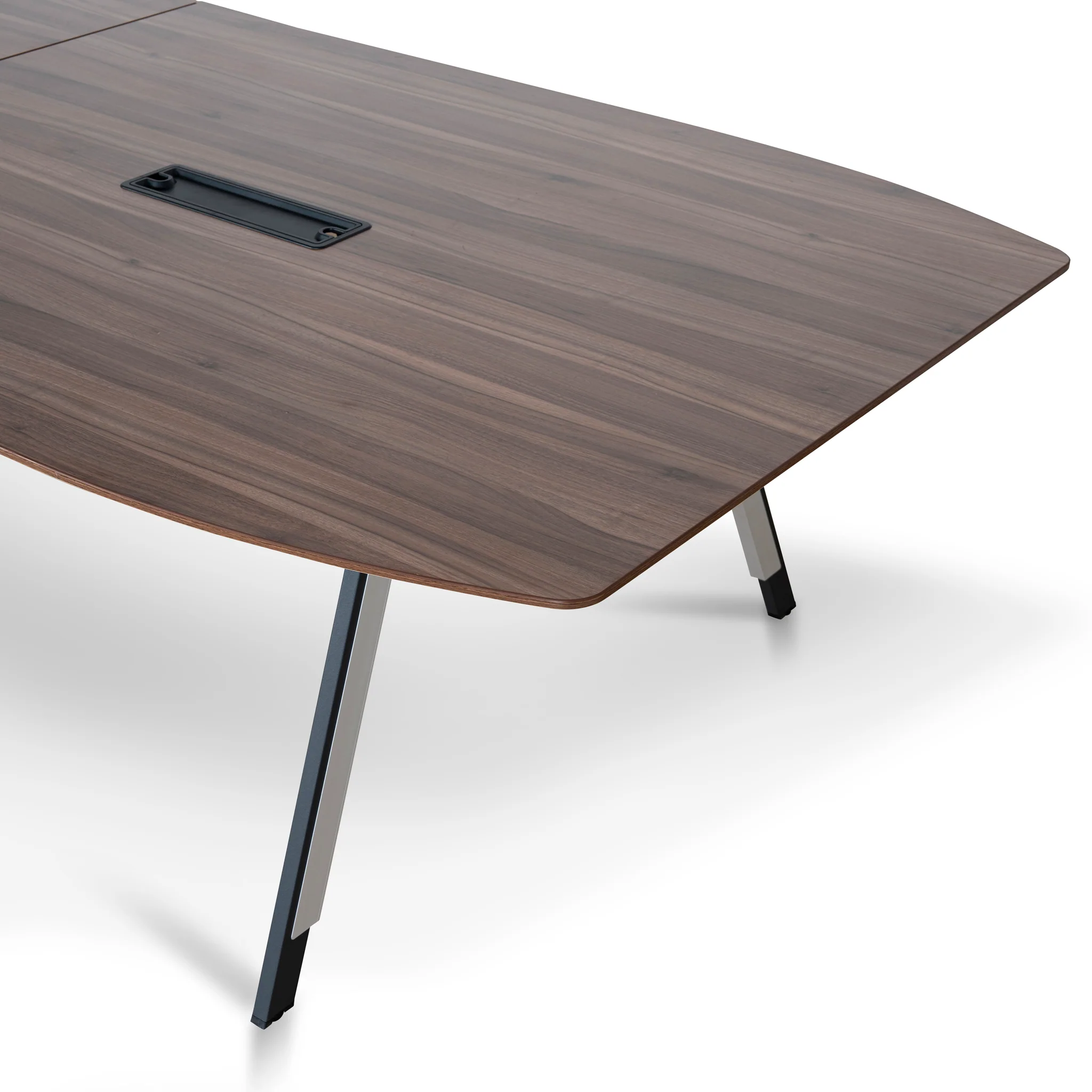Vogue 3.6m Boardroom Meeting Table - Walnut Top With Black Legs - Image 6