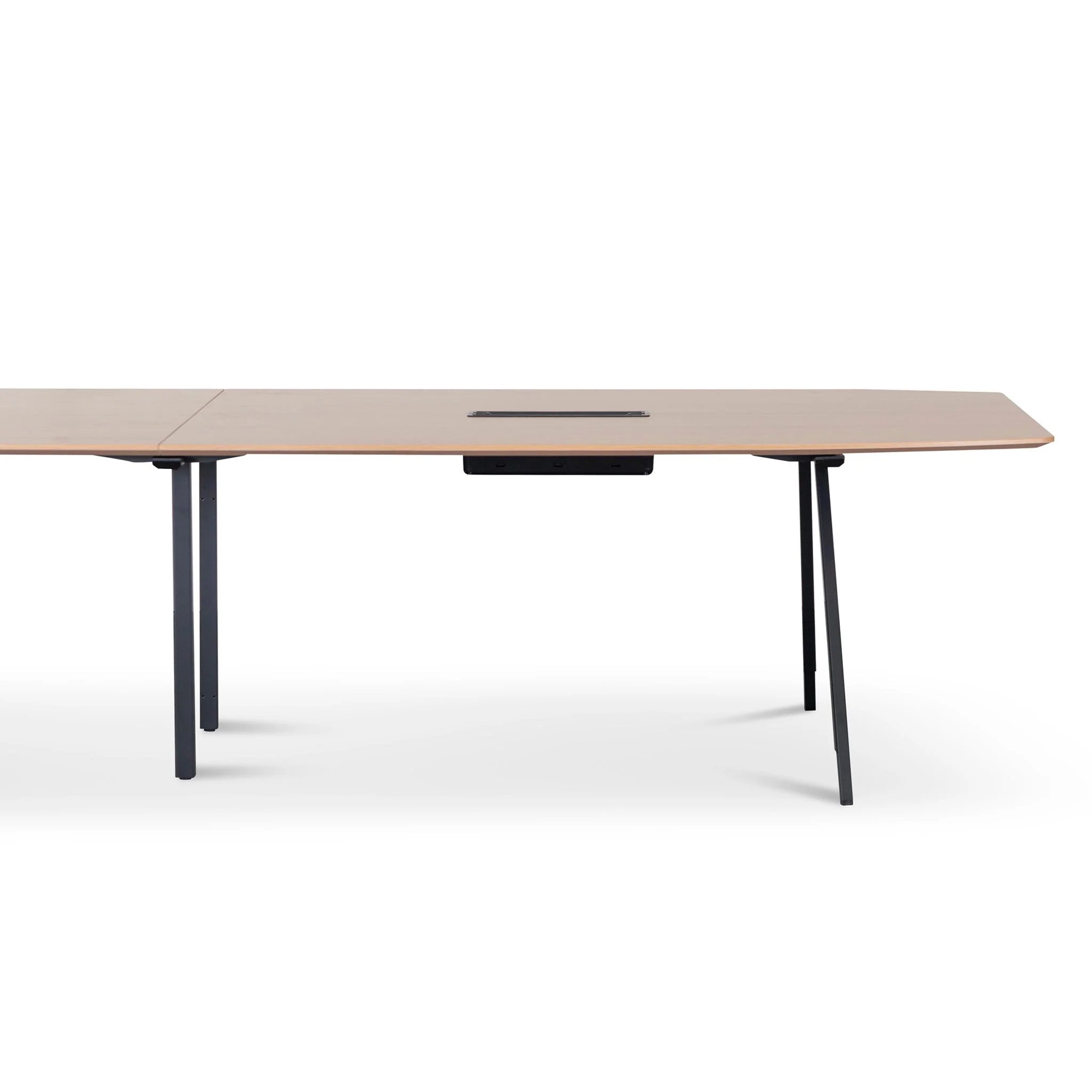 Vogue 3.6m Boardroom Meeting Table - Natural Top With Black Legs - Image 3