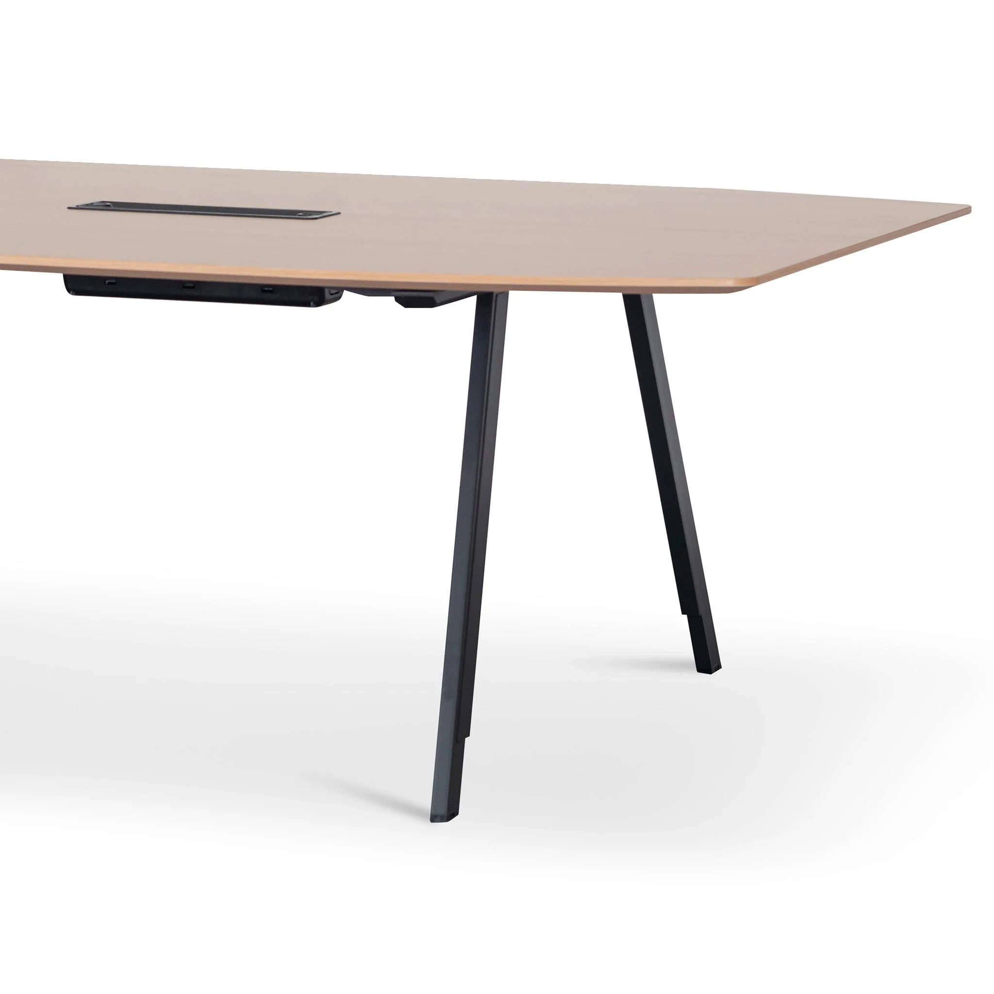 Vogue 3.6m Boardroom Meeting Table - Natural Top With Black Legs - Image 4