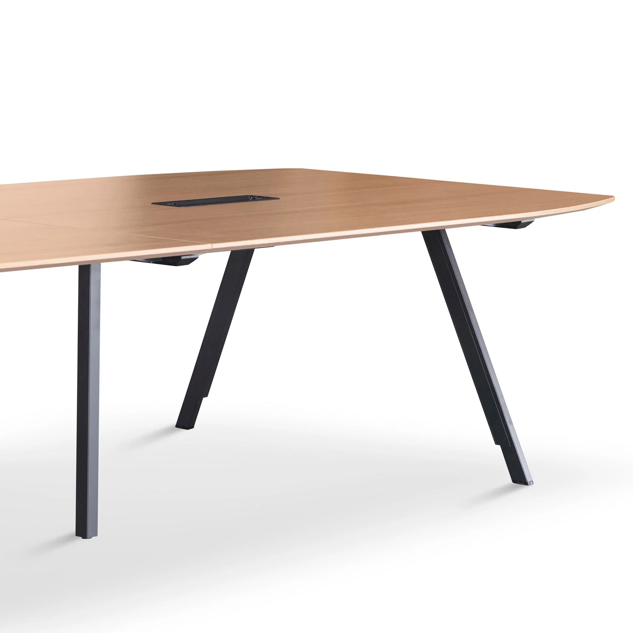 Vogue 3.6m Boardroom Meeting Table - Natural Top With Black Legs - Image 5