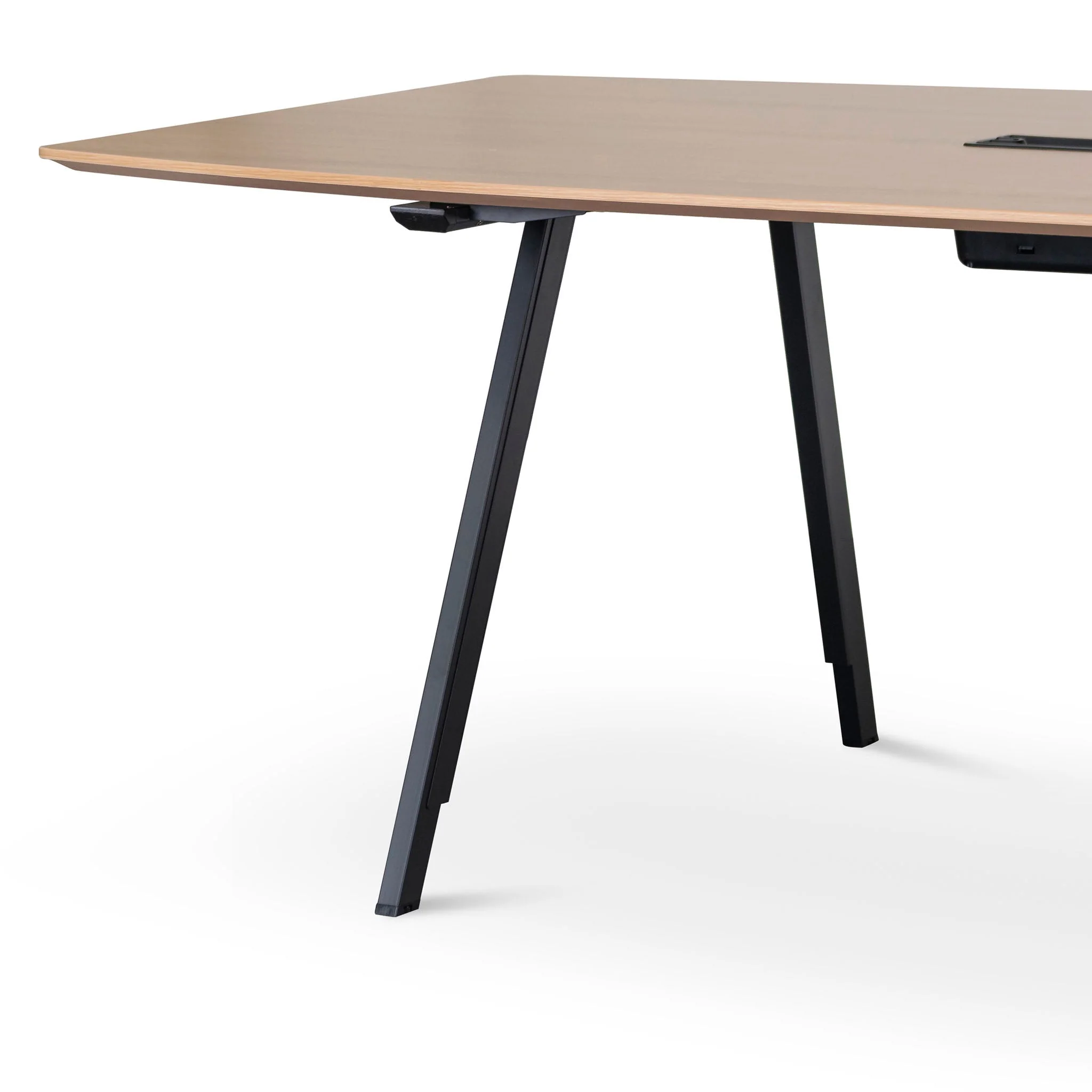 Vogue 3.6m Boardroom Meeting Table - Natural Top With Black Legs - Image 7