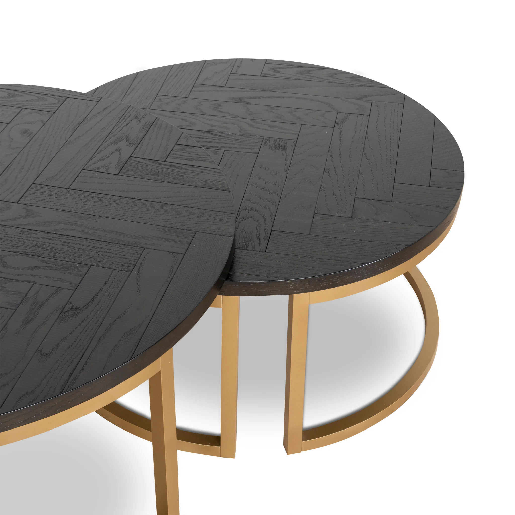 Wilma Nested Coffee Table - Peppercorn and Brass - Image 6