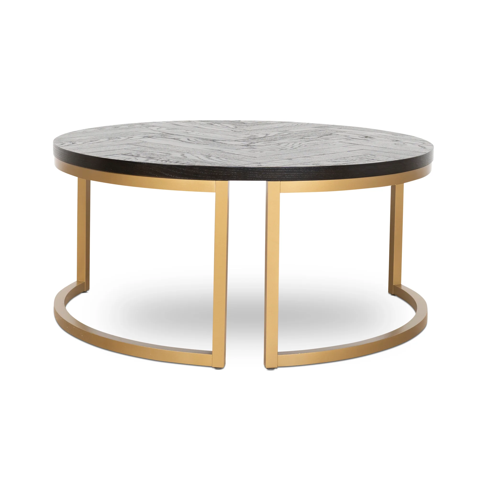 Wilma Nested Coffee Table - Peppercorn and Brass - Image 8