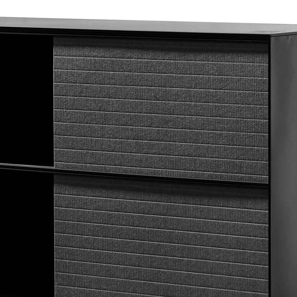 Winford Inter-layered Black Storage Cabinet - Grey Doors - Image 6