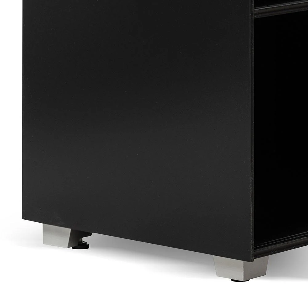Winford Inter-layered Black Storage Cabinet - Grey Doors - Image 8