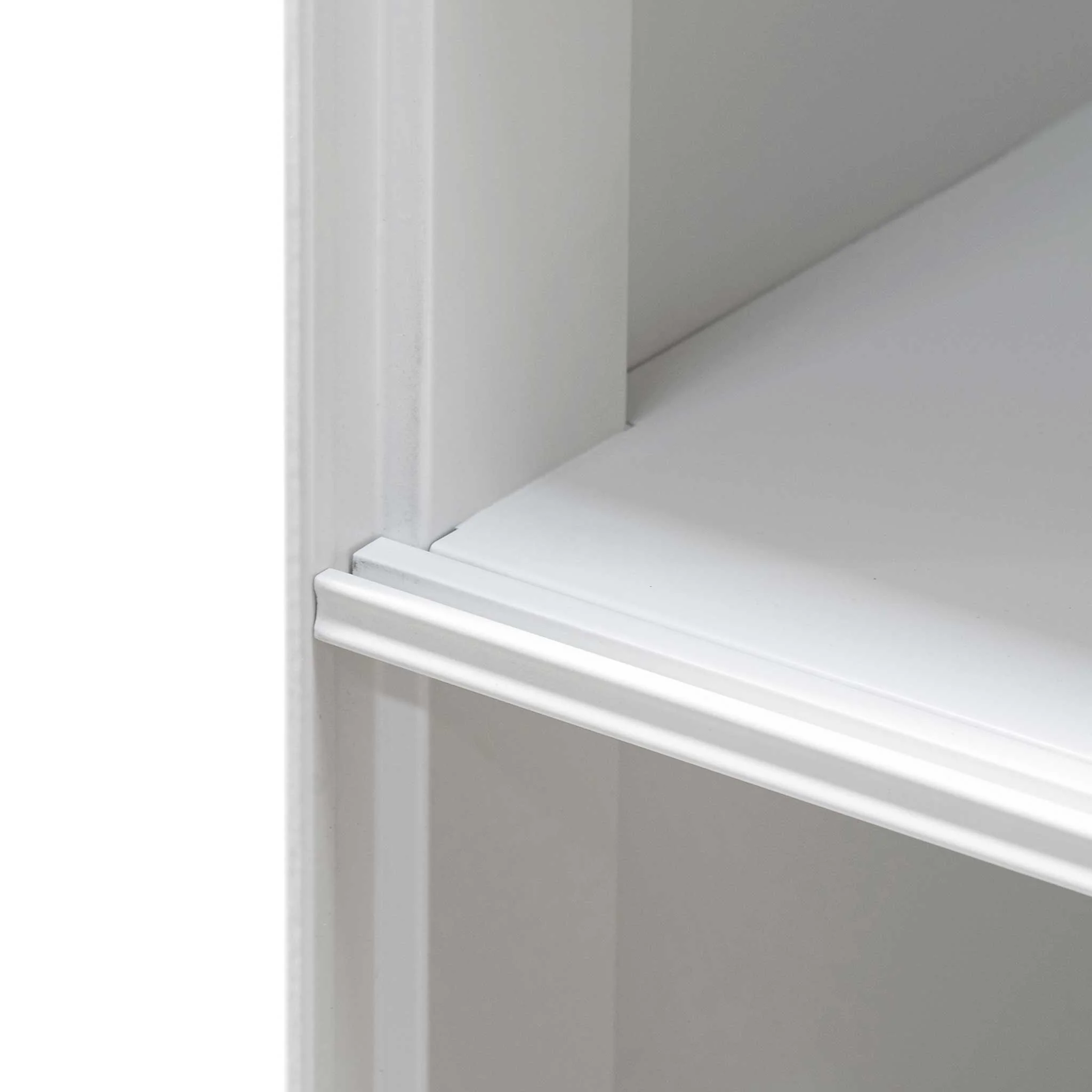 Winford Inter-layered White Storage Cabinet - Grey Doors - Image 5