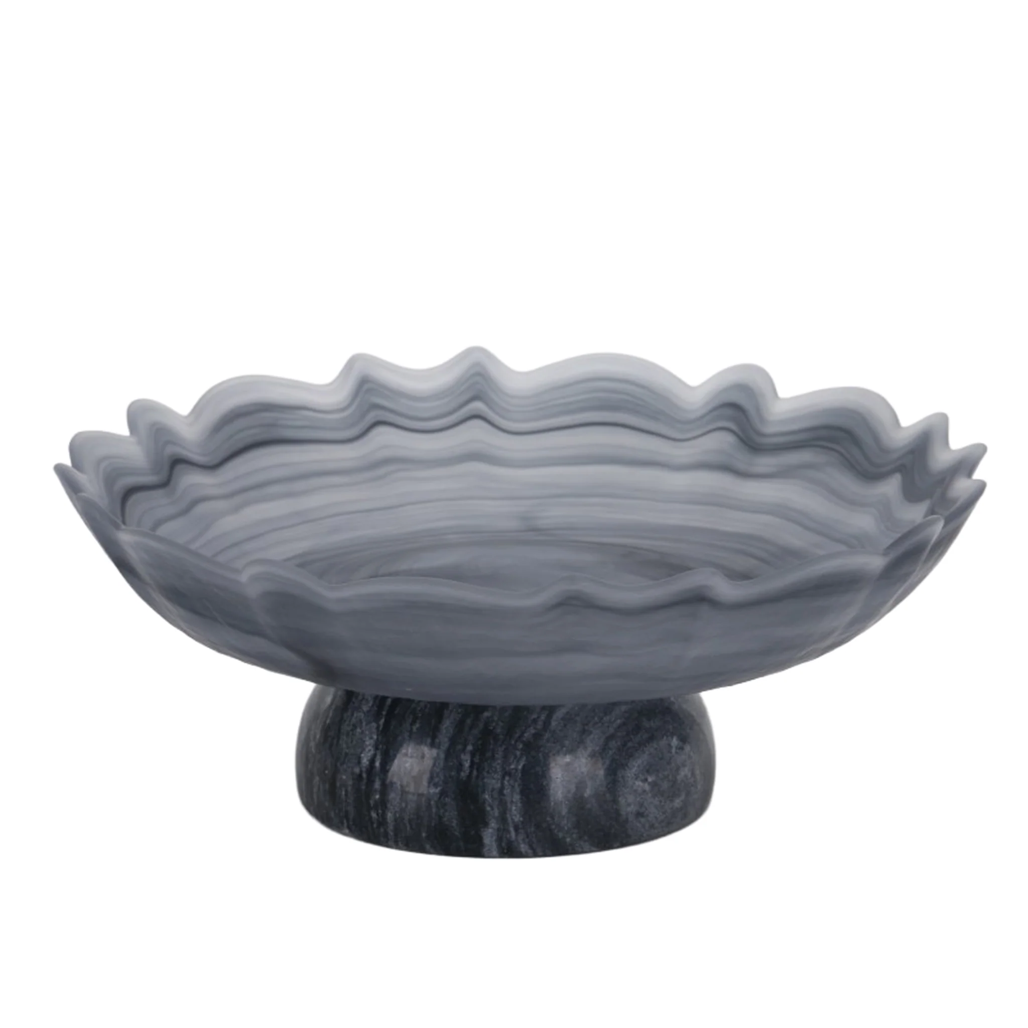 Zavora Lotus Glass Tray - Grey