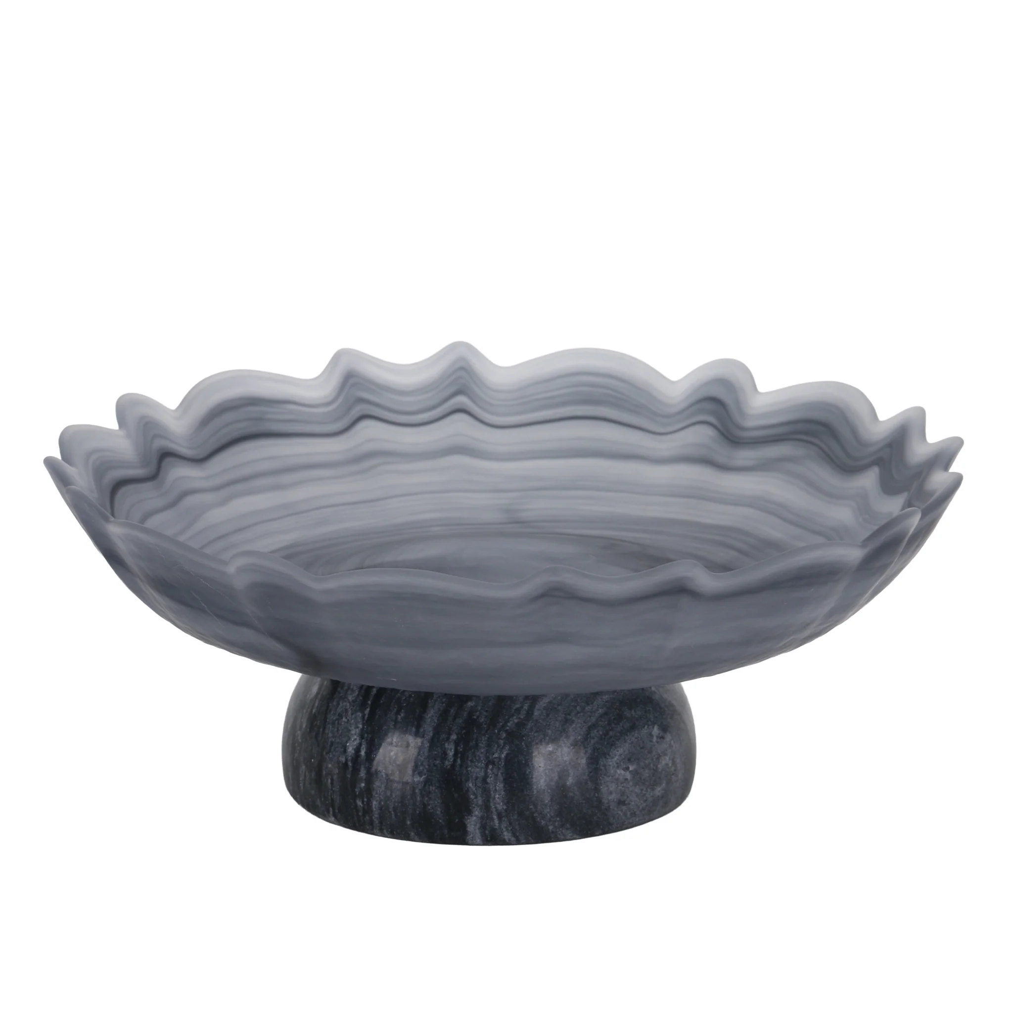 Zavora Lotus Glass Tray - Grey - Image 4